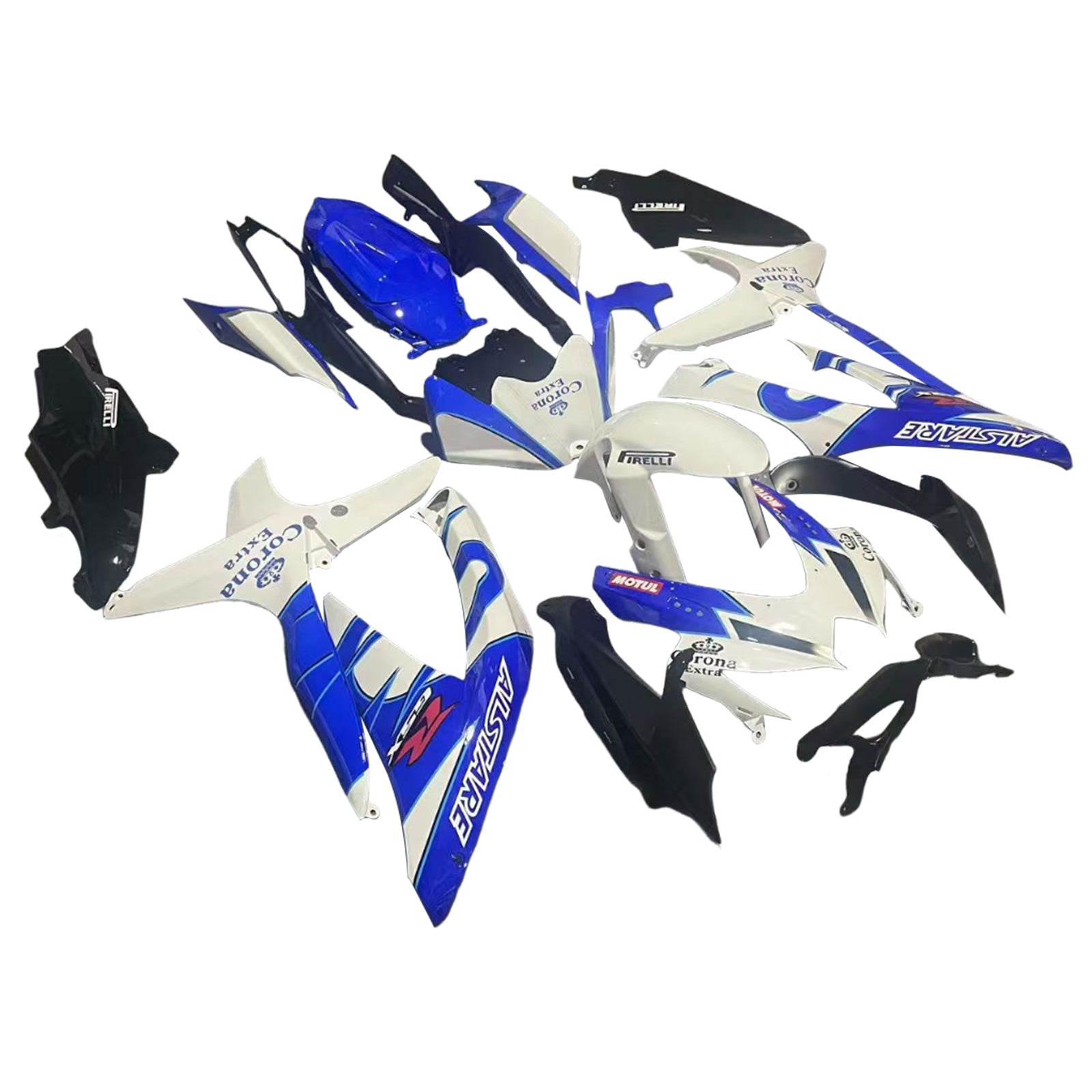 Amotopart 2008-2010 K8 GSXR 600/750 Suzuki Blue&White Style5 Fairing Kit