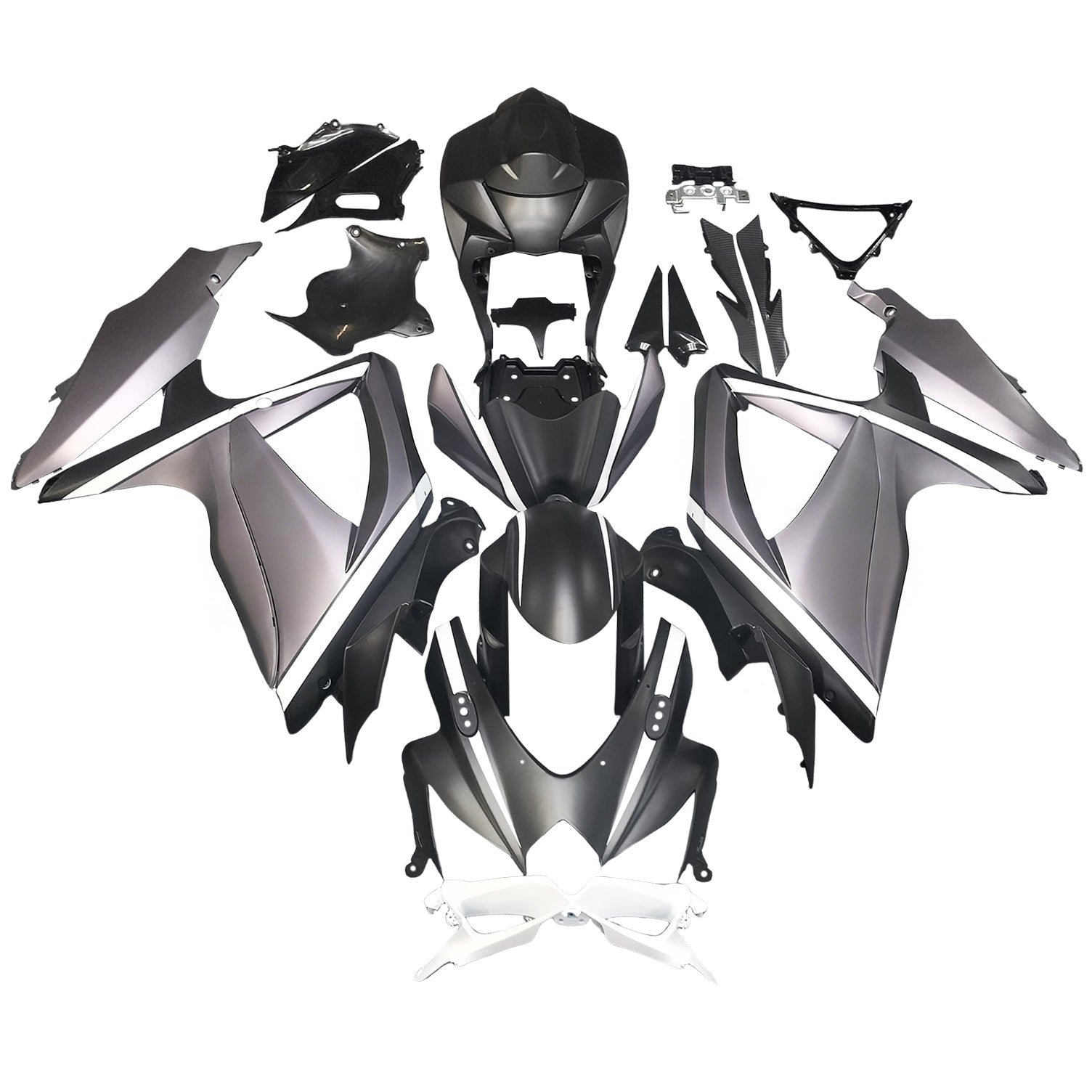 Amotopart 2008-2010 K8 GSXR 600/750 Suzuki Gray & Black Fairing Kit