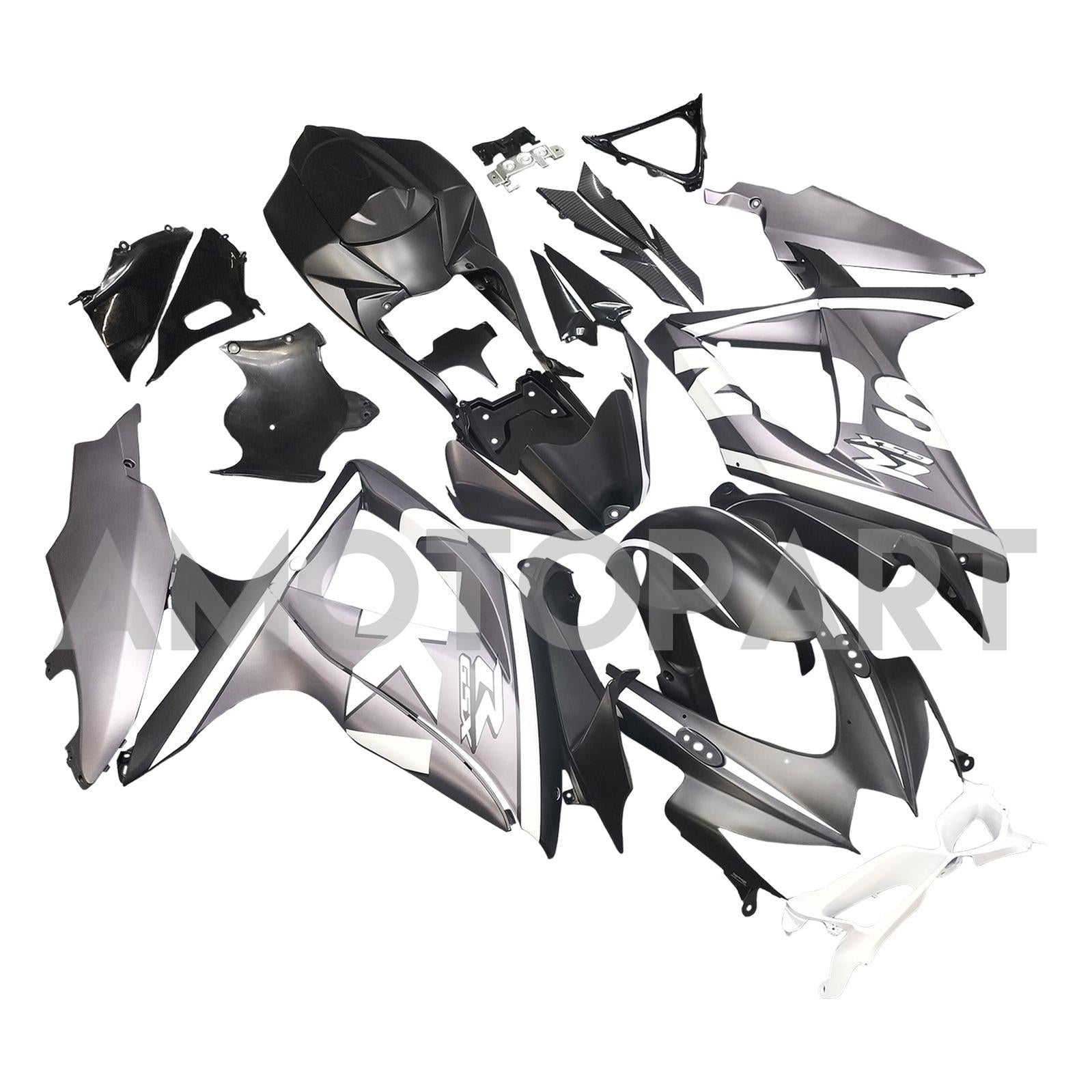Amotopart 2008–2010 K8 GSXR 600/750 Suzuki Grau&Schwarzes Verkleidungskit