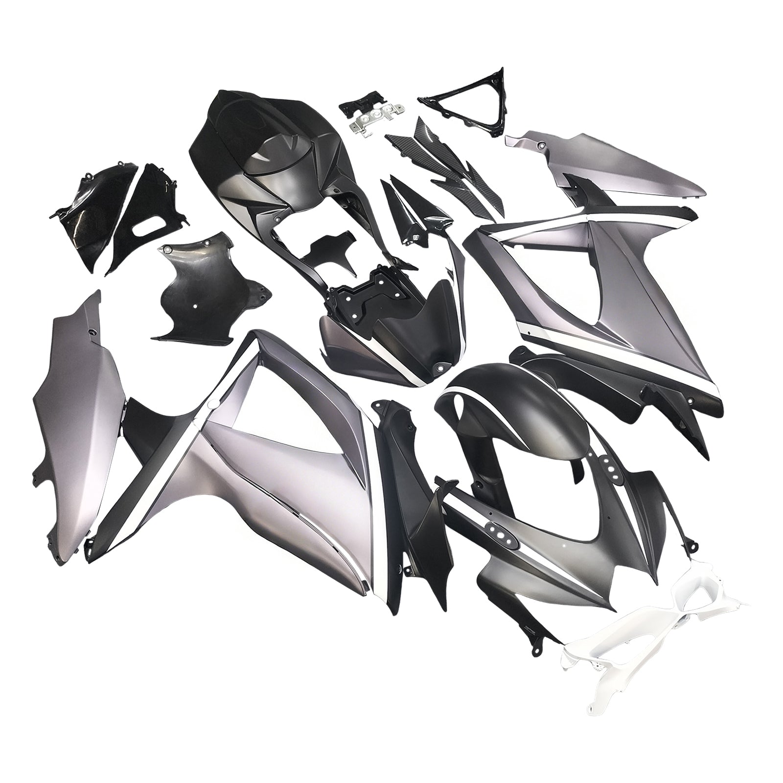 Amotopart 2008-2010 K8 GSXR 600/750 Suzuki Gray & Black Fairing Kit