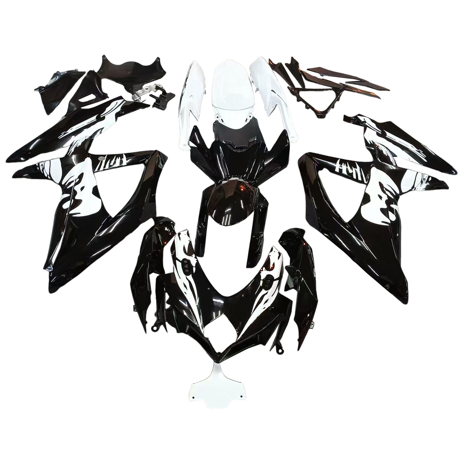 Amotopart 2008-2010 K8 GSXR 600/750 Suzuki Black&White Accents
Fairing Kit