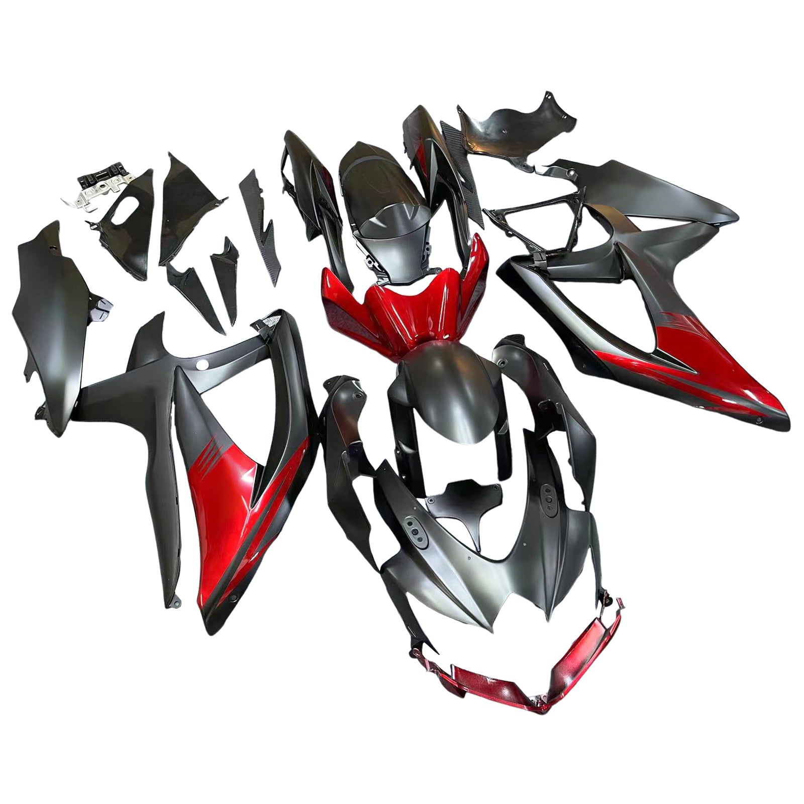 Amotopart 2008-2010 K8 GSXR 600/750 Suzuki Black&Red Fairing Kit