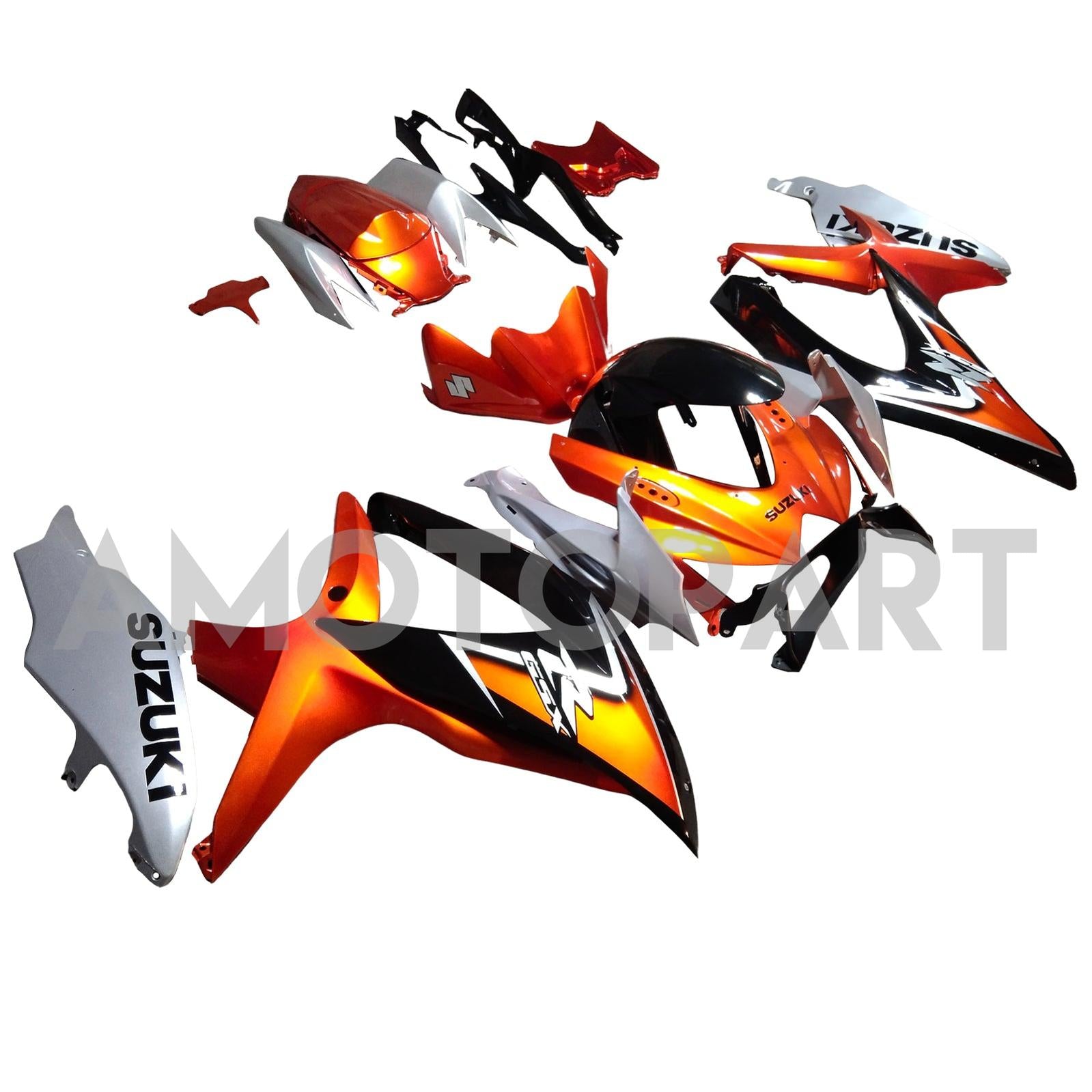 Amotopart 2008-2010 K8 GSXR 600/750 Suzuki Orange&White Fairing Kit