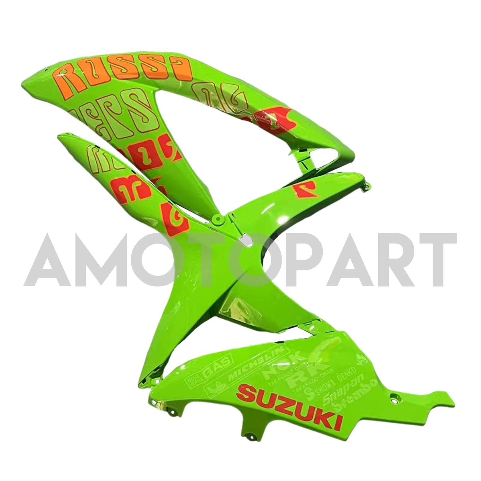 Amotopart 2008–2010 K8 GSXR 600/750 Suzuki Grün&Orangefarbenes Verkleidungskit