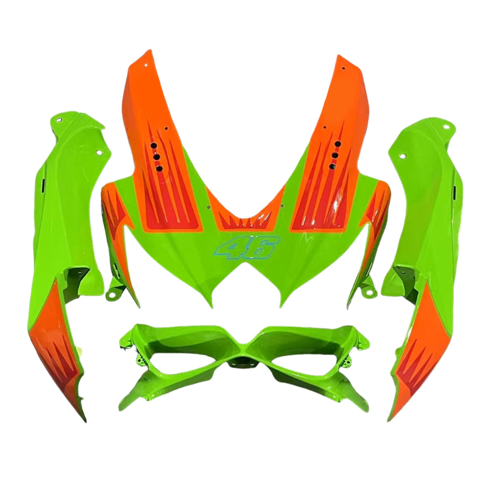 Amotopart 2008-2010 K8 GSXR 600/750 Suzuki Green&Orange Fairing Kit