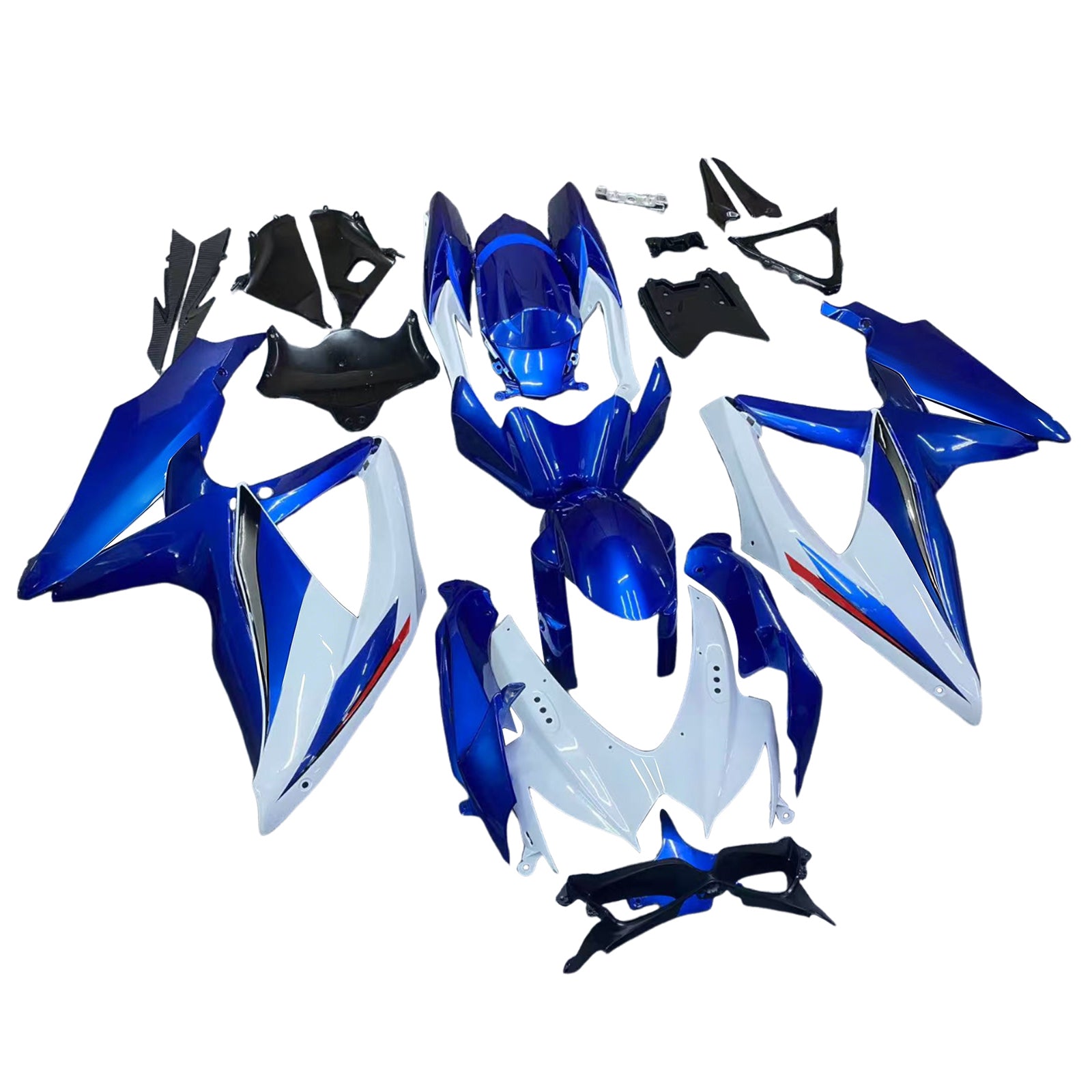 Amotopart 2008-2010 K8 GSXR 600/750 Suzuki Blue&White Style3 Fairing Kit