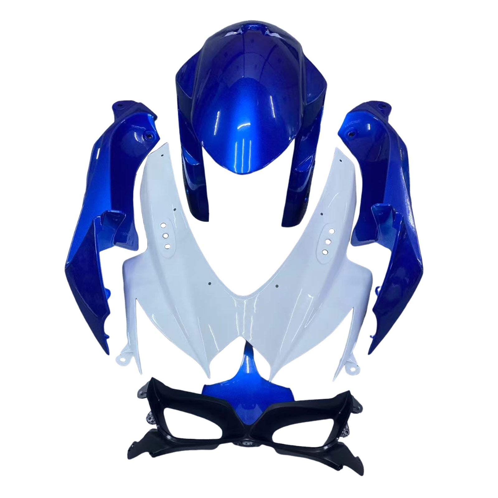 Amotopart 2008-2010 K8 GSXR 600/750 Suzuki Blue&White Style3 Fairing Kit