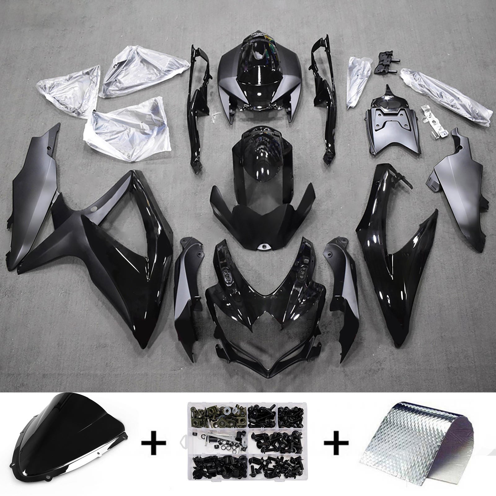 Amotopart 2008-2010 Suzuki GSXR 600/750 Black Fairing Kit
