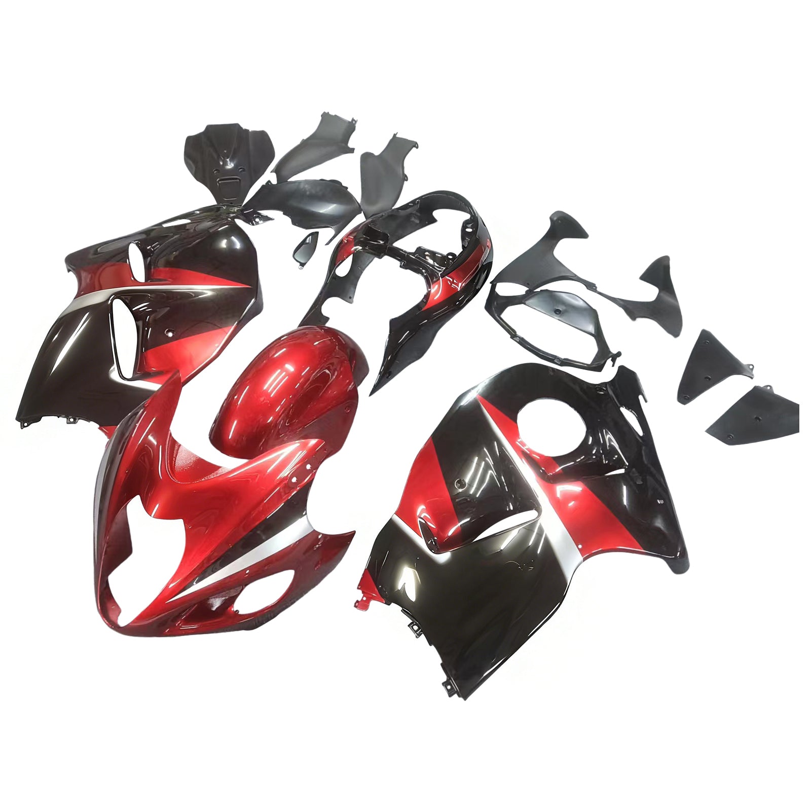 Amotopart Suzuki Hayabusa GSX1300R 1999-2007 Fairing G-Black & Red Kit