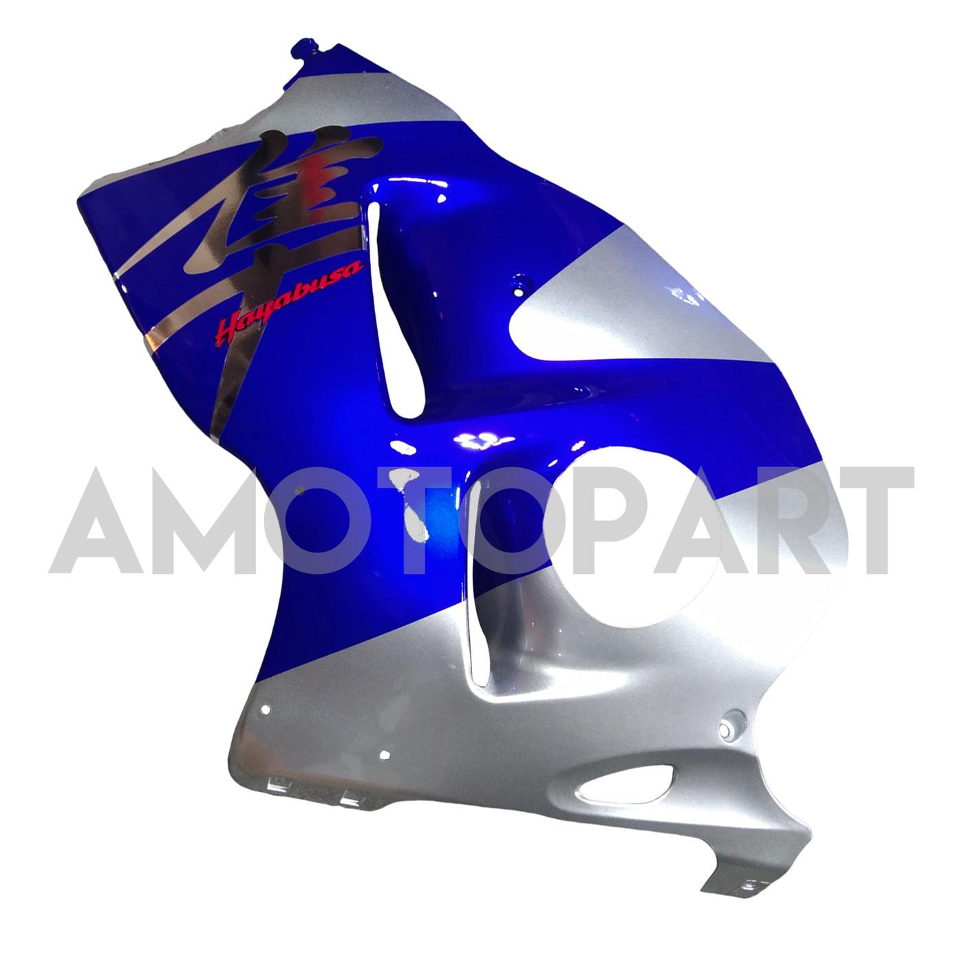 Amotopart Verkleidung Suzuki Hayabusa GSX1300R 1999–2007, Blau&Splitter-Kit