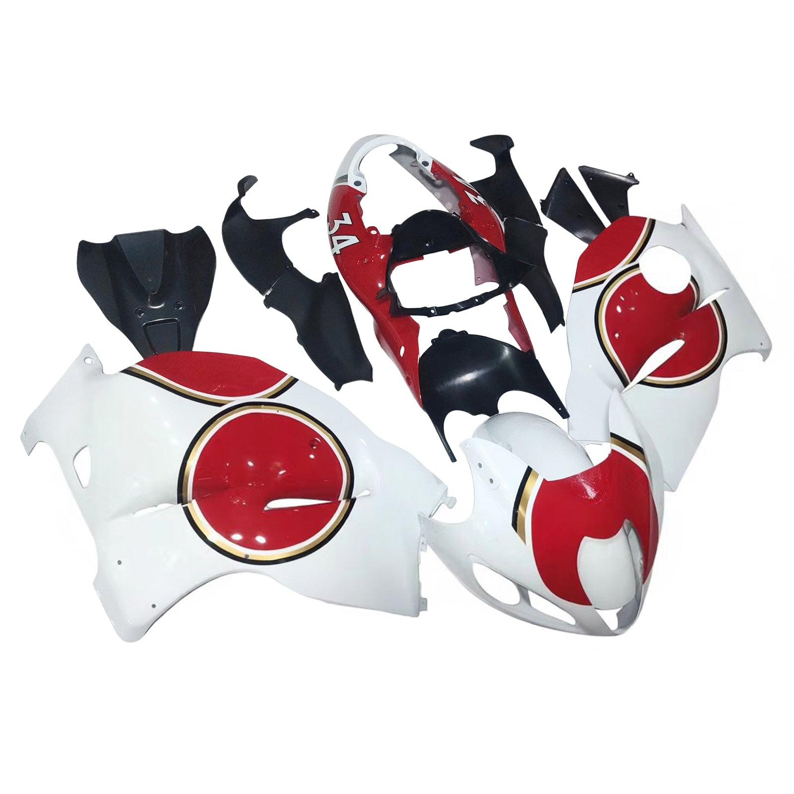 Carenado blanco Amotopart Suzuki Hayabusa GSX1300R 1999-2007&RKit de edición