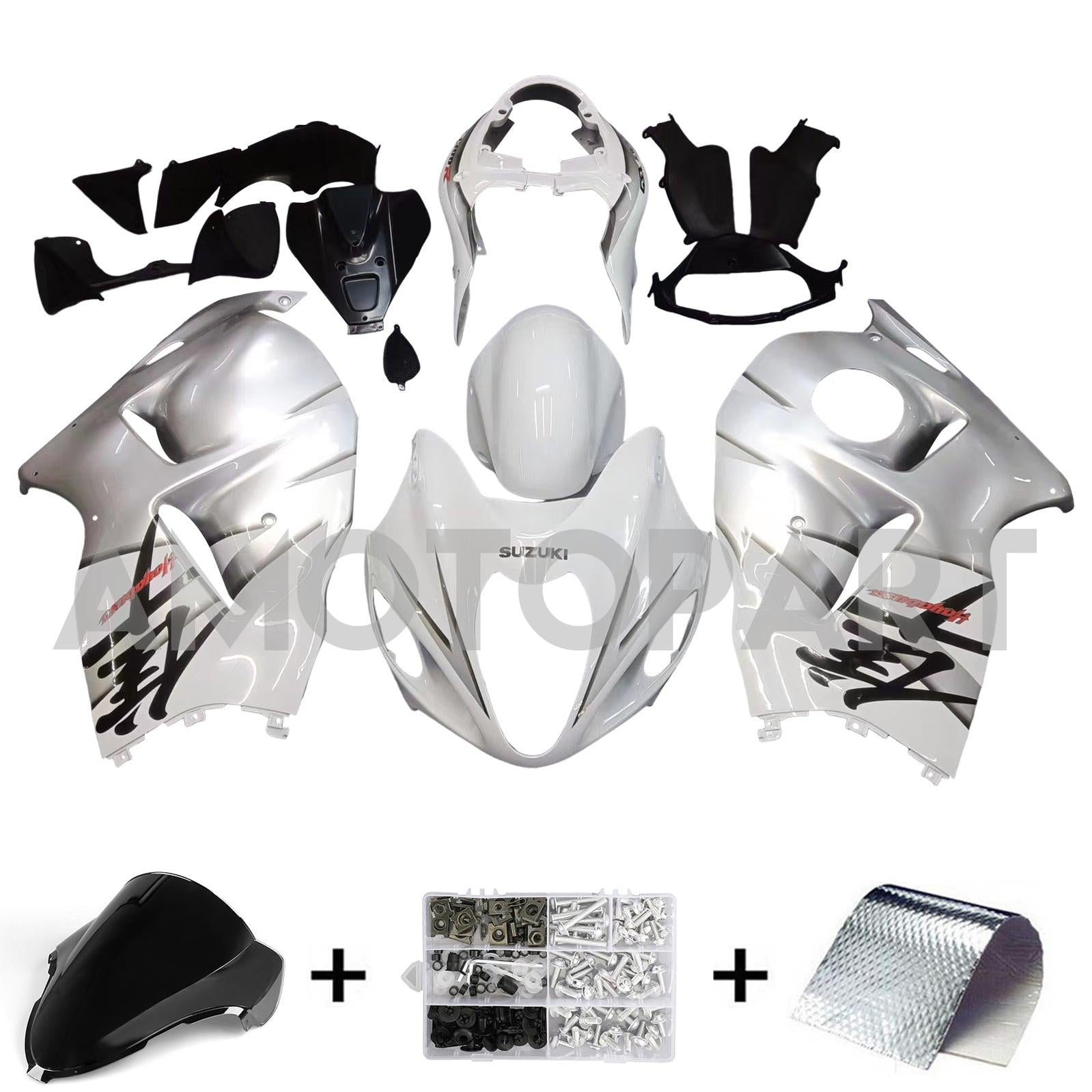 Amotopart Suzuki Hayabusa GSXR1300 1999-2007 White Kit