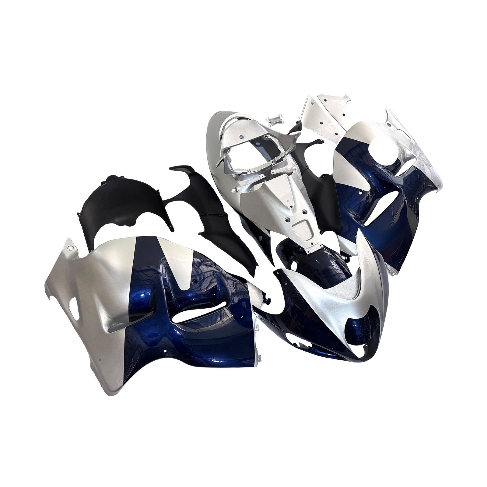 Amotopart 1999-2007 スズキ GSX1300R フェアリング G-シルバー&ブルーキット