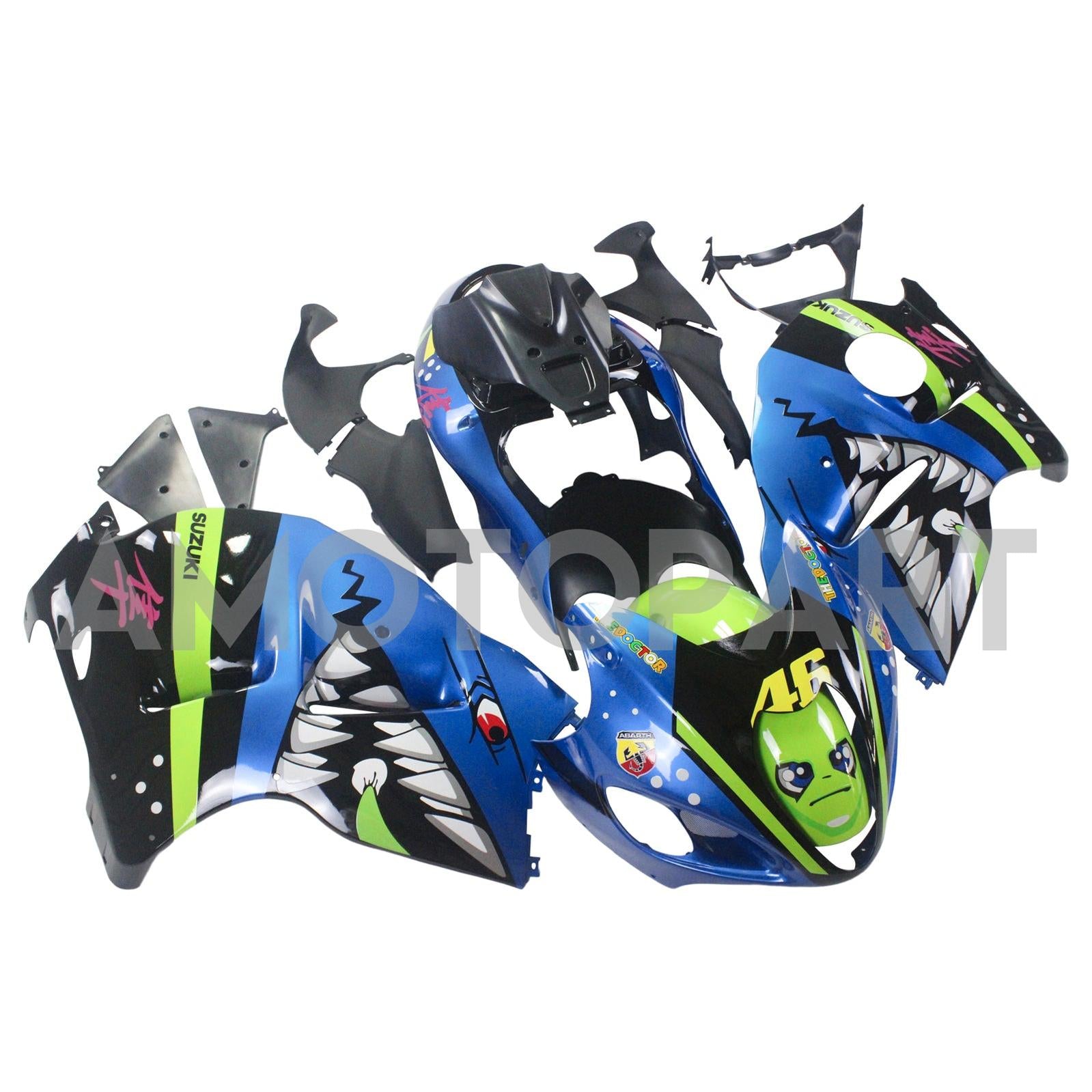 Amotopart 1999-2007 Suzuki Hayabusa GSX1300R Fairing Blue & Green Kit
