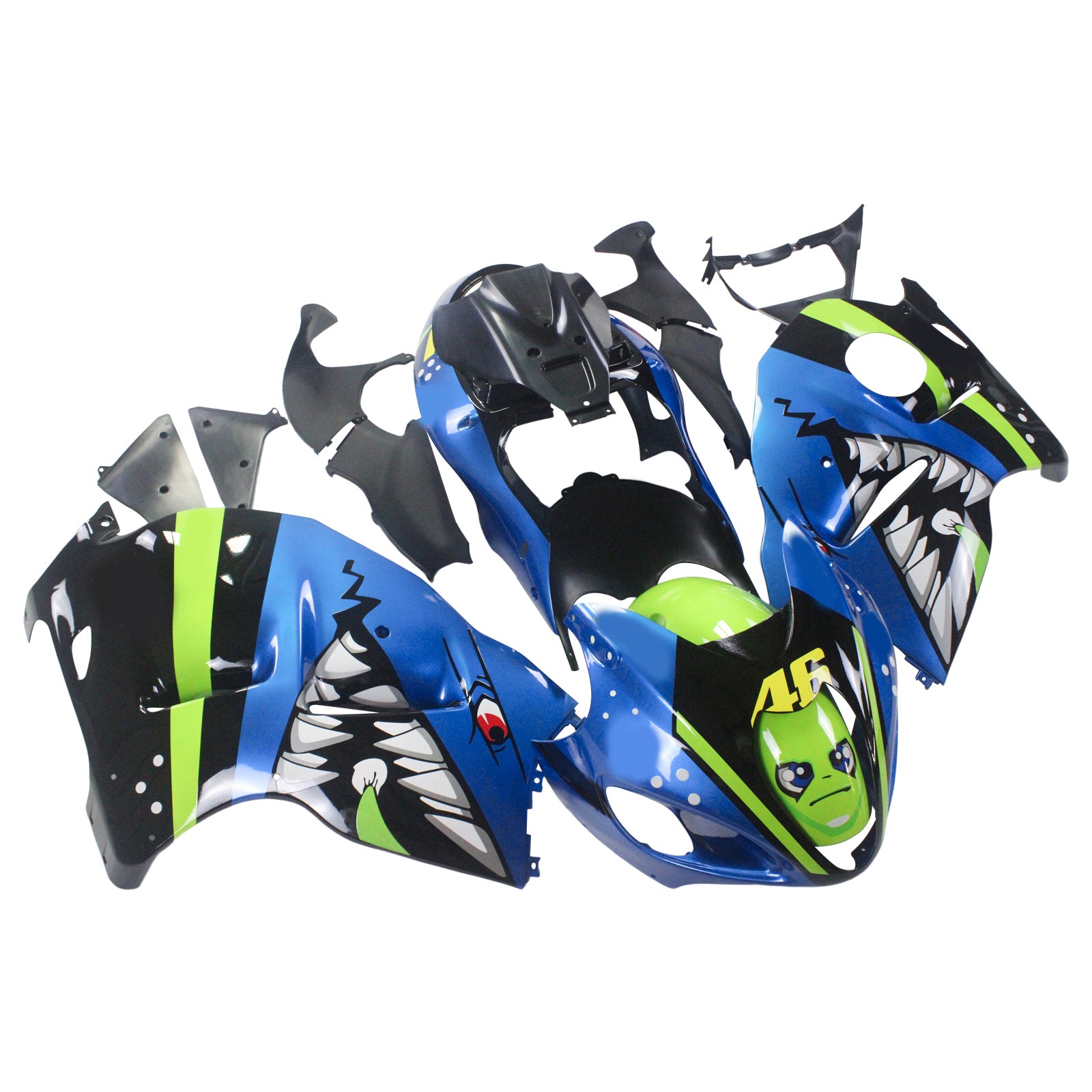 Amotopart 1999-2007 Suzuki Hayabusa GSX1300R Fairing Blue&Green Kit