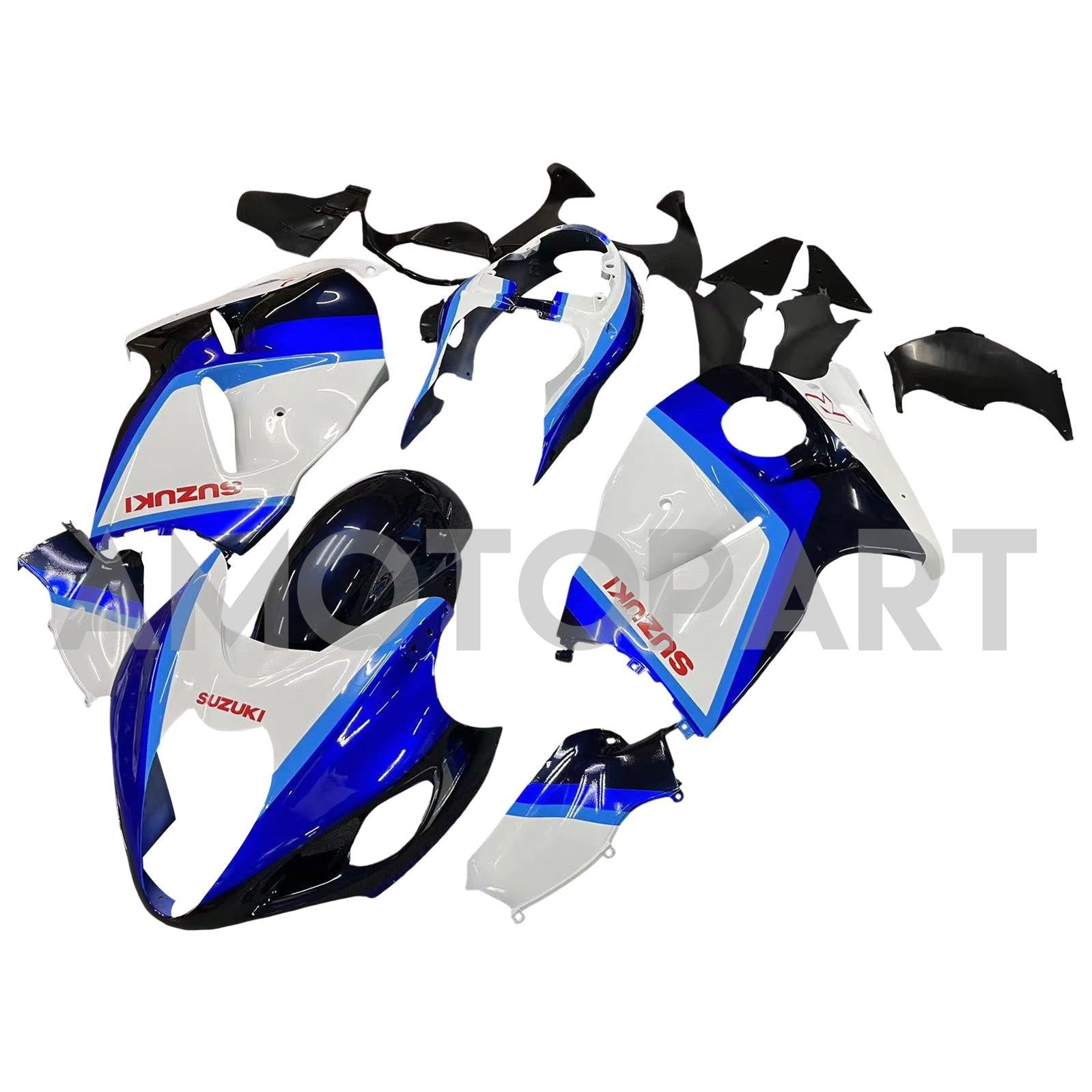 Amotopart 1999-2007 Suzuki Hayabusa GSX1300R Fairing Blue & White Kit