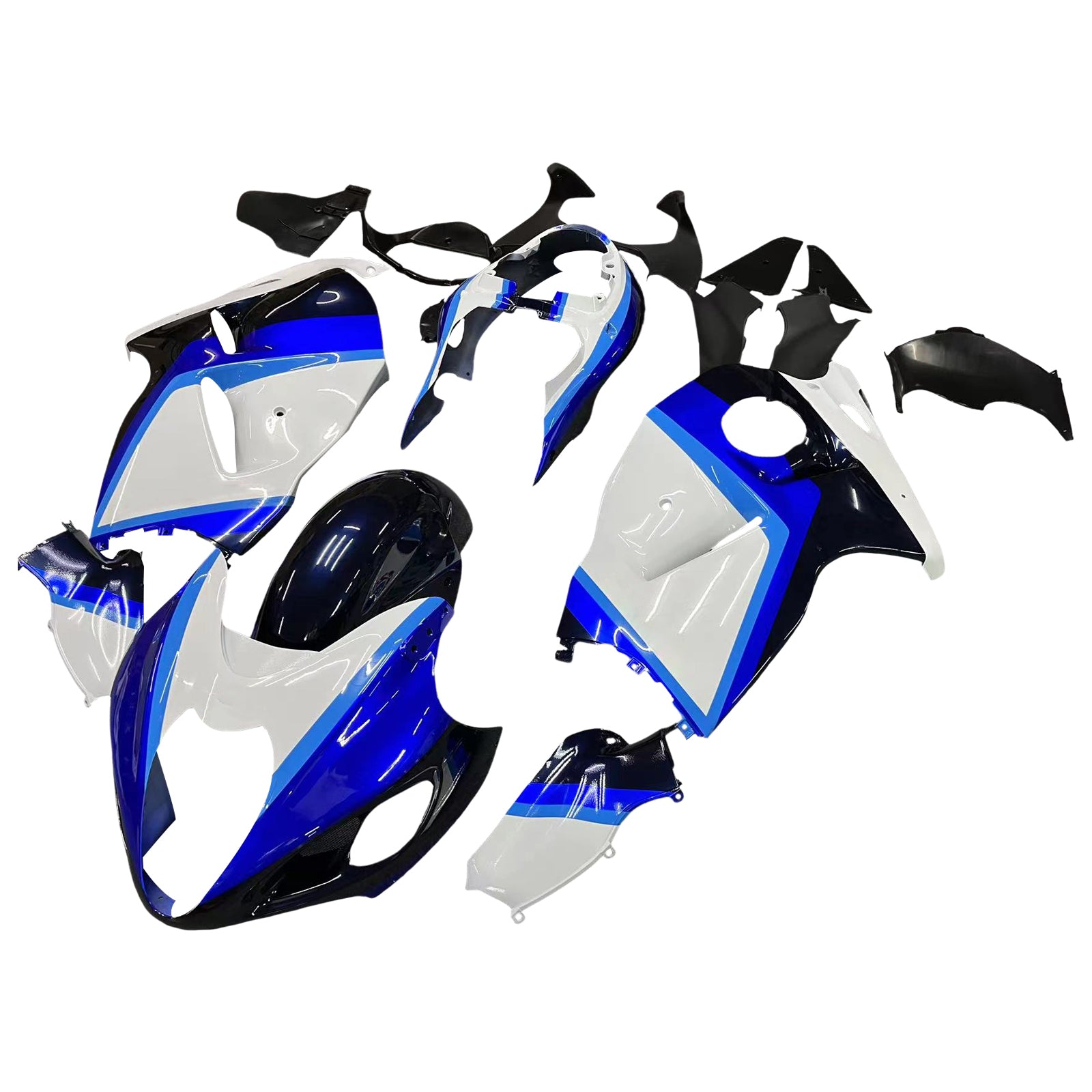 Amotopart 1999-2007 Suzuki Hayabusa GSX1300R Fairing Blue & White Kit