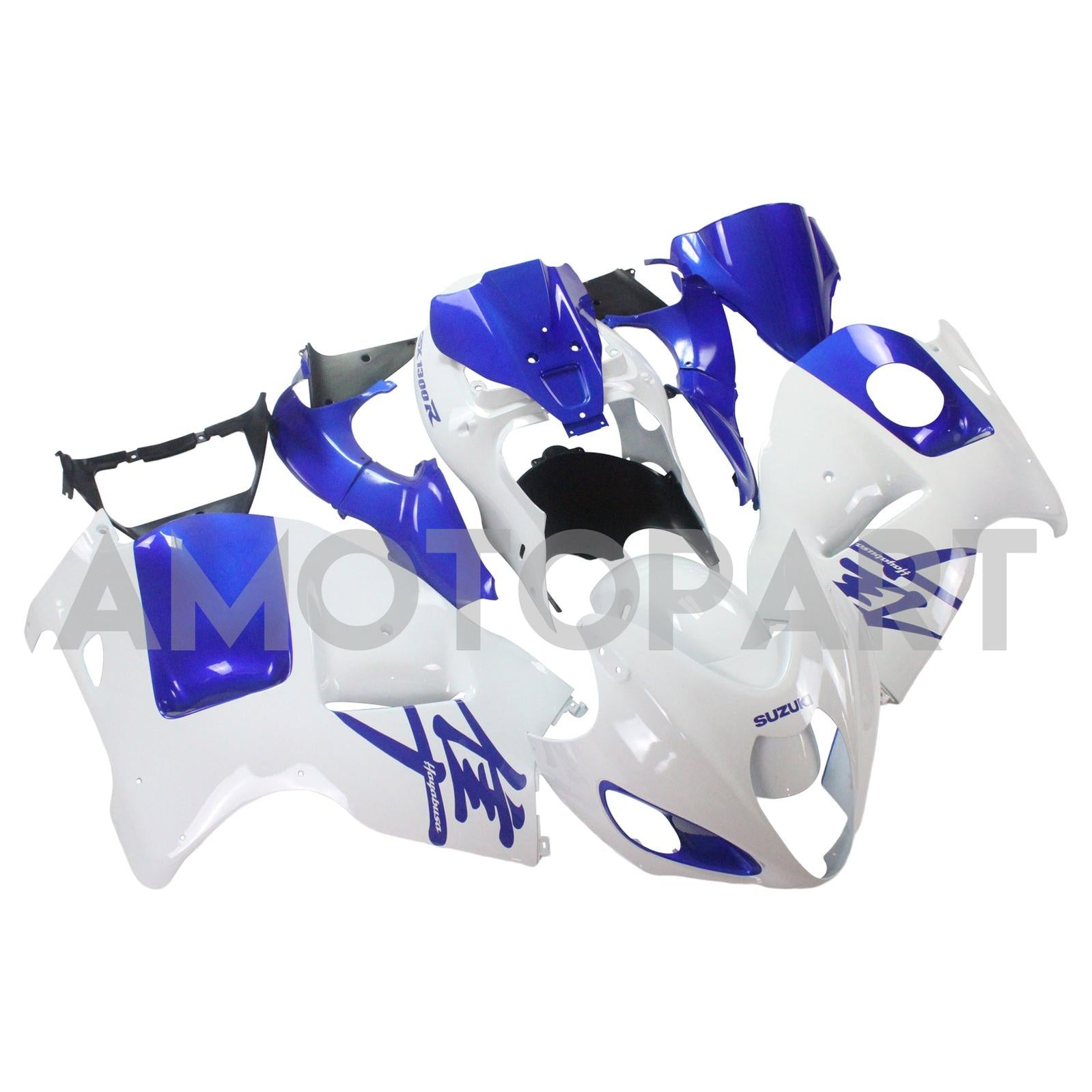 Amotopart 1999-2007 Suzuki Hayabusa GSX1300R Fairing White & Blue Kit