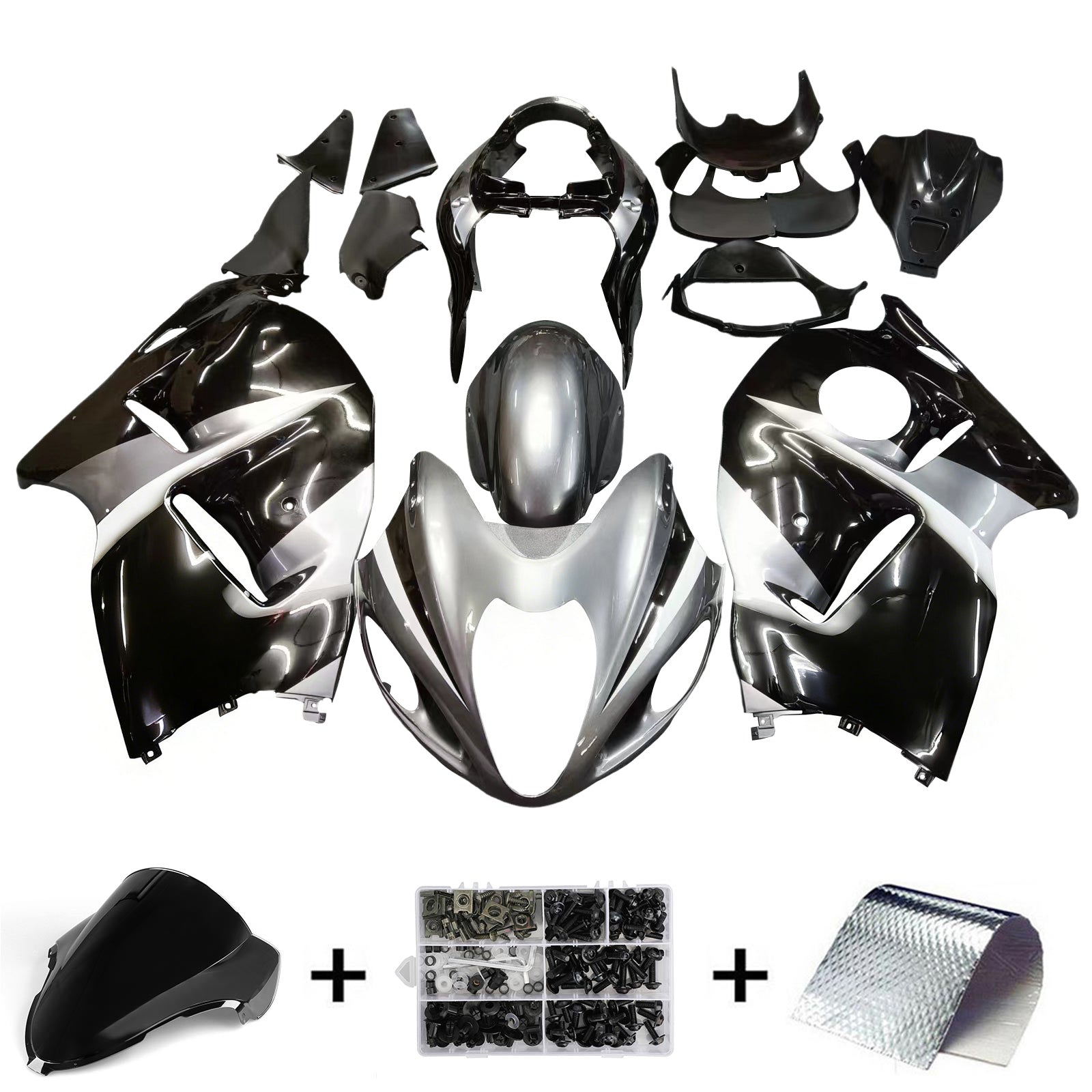 Amotopart 1999-2007 Suzuki Hayabusa GSX1300R FAIRING GREAD & BLACK KIT