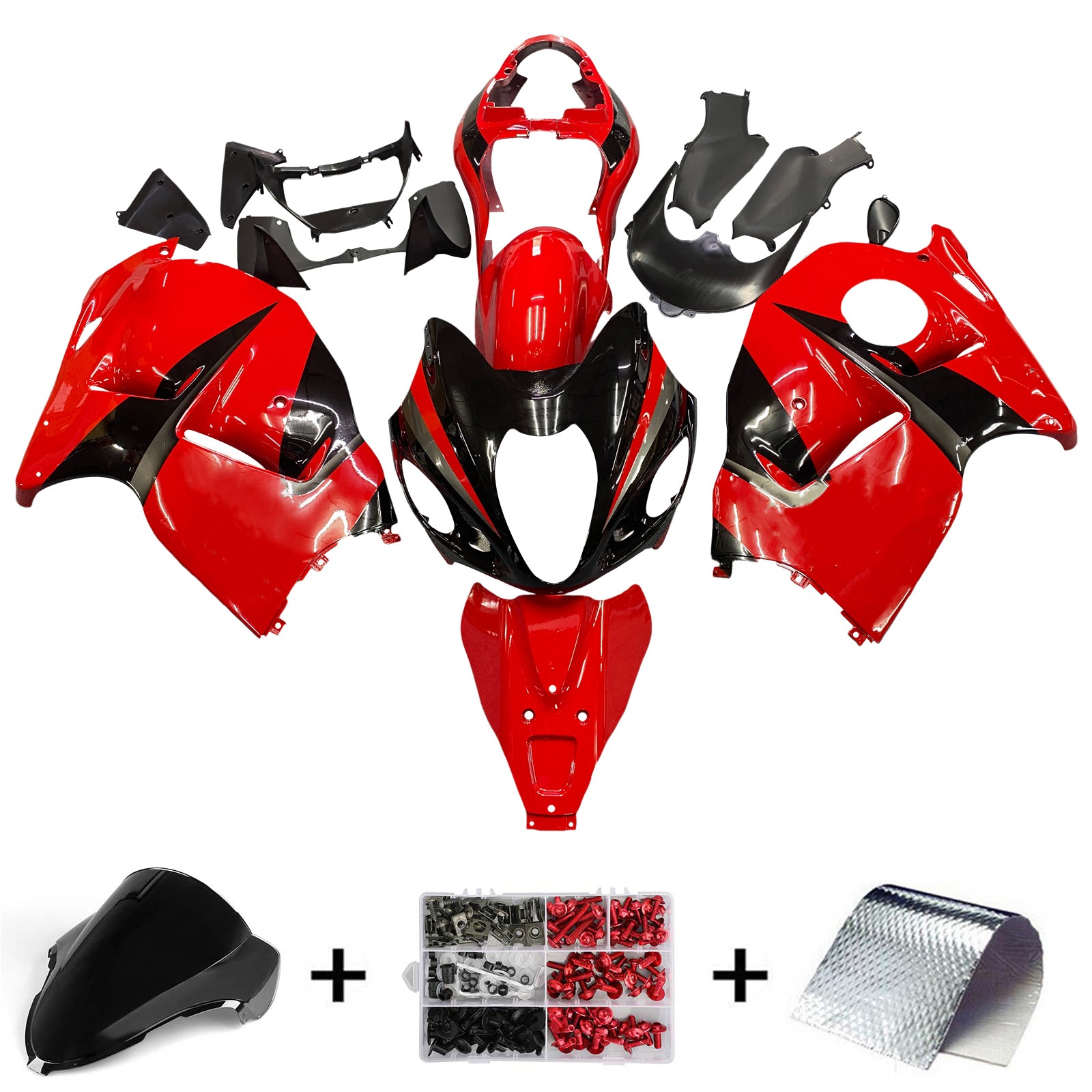 Amotopart 1999-2007 Suzuki Hayabusa GSX1300R Kit de carenado rojo