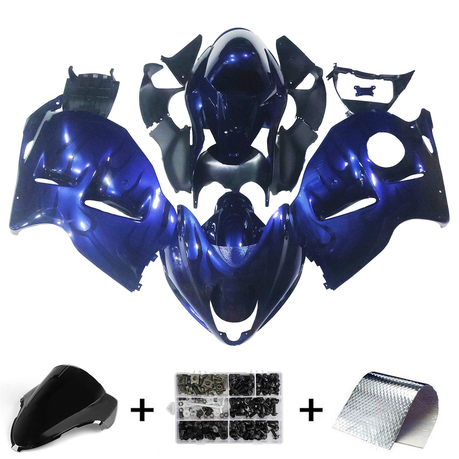 Amotopart 1999-2007 Suzuki Hayabusa GSX1300R Fairing Dark Blue Kit