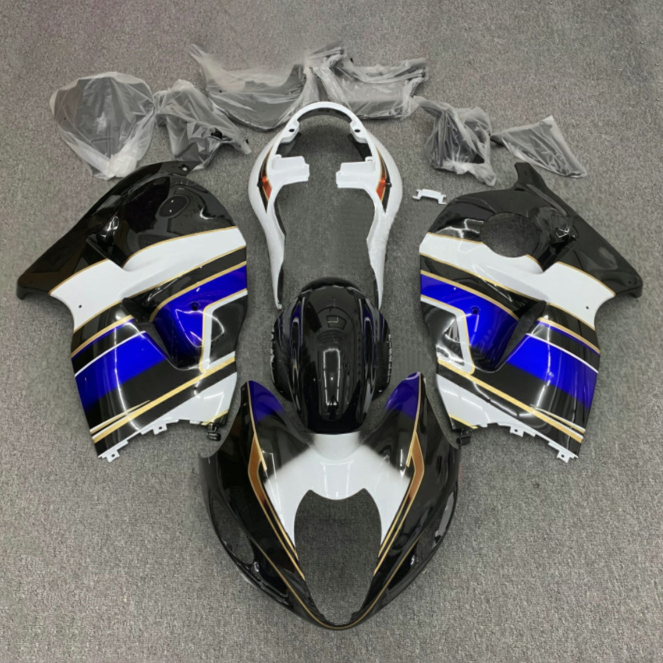 Amotopart 1999-2007 Suzuki Hayabusa GSX1300R Blue&Black Style1 Fairing Kit