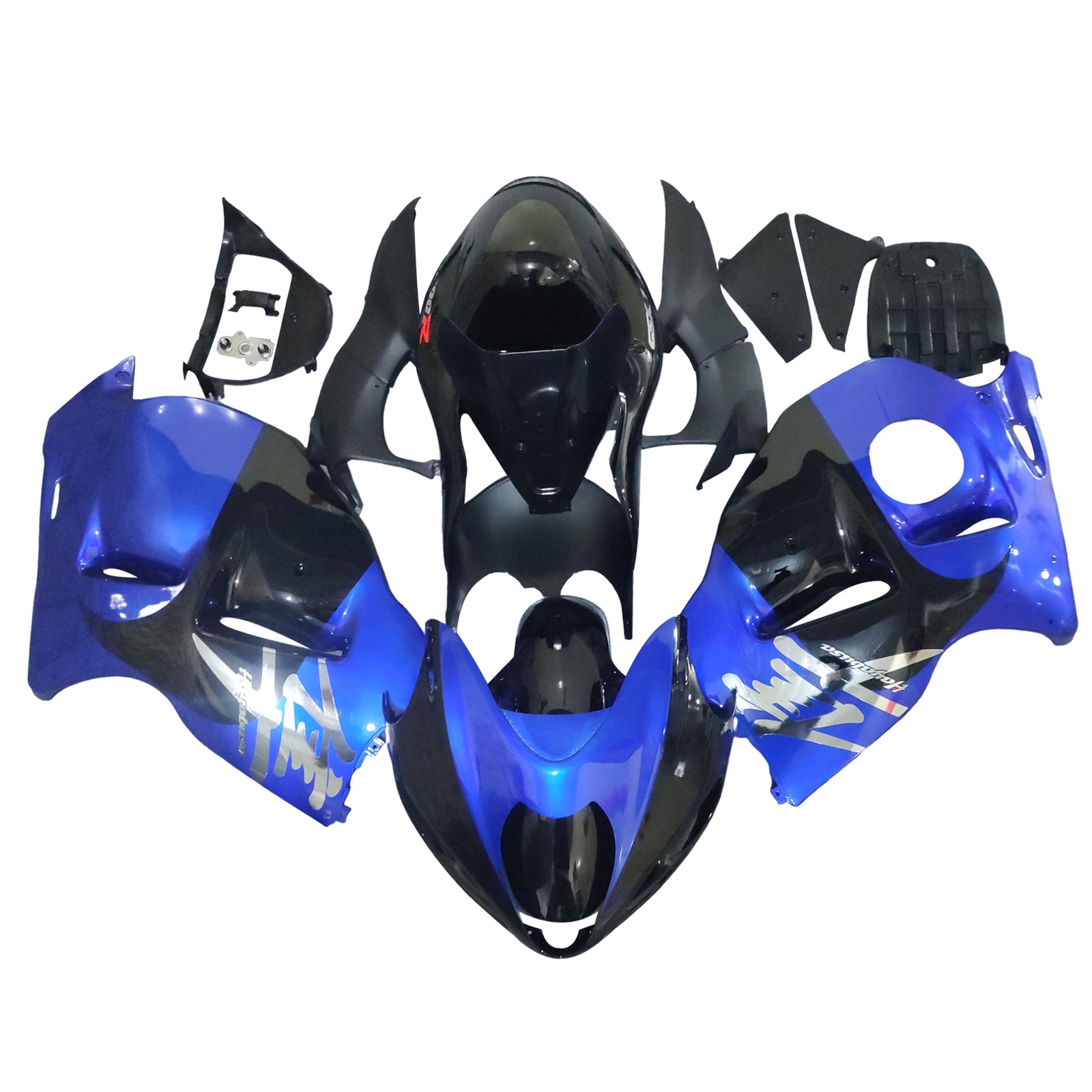 Amotopart 1999-2007 Suzuki Hayabusa GSX1300R Blau&Schwarzes Style2 Verkleidungsset
