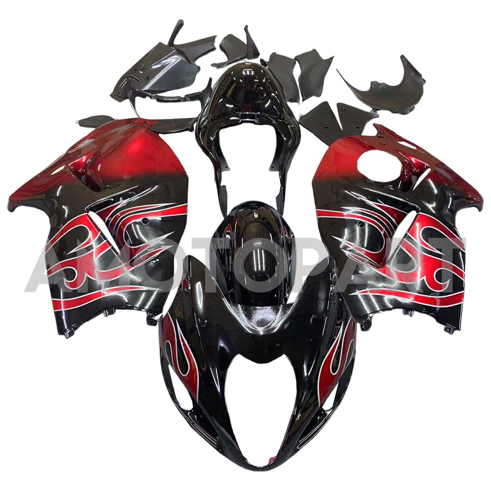 Amotopart 1999-2007 Suzuki Hayabusa GSX1300R Red & Black Style3 Fairing Kit
