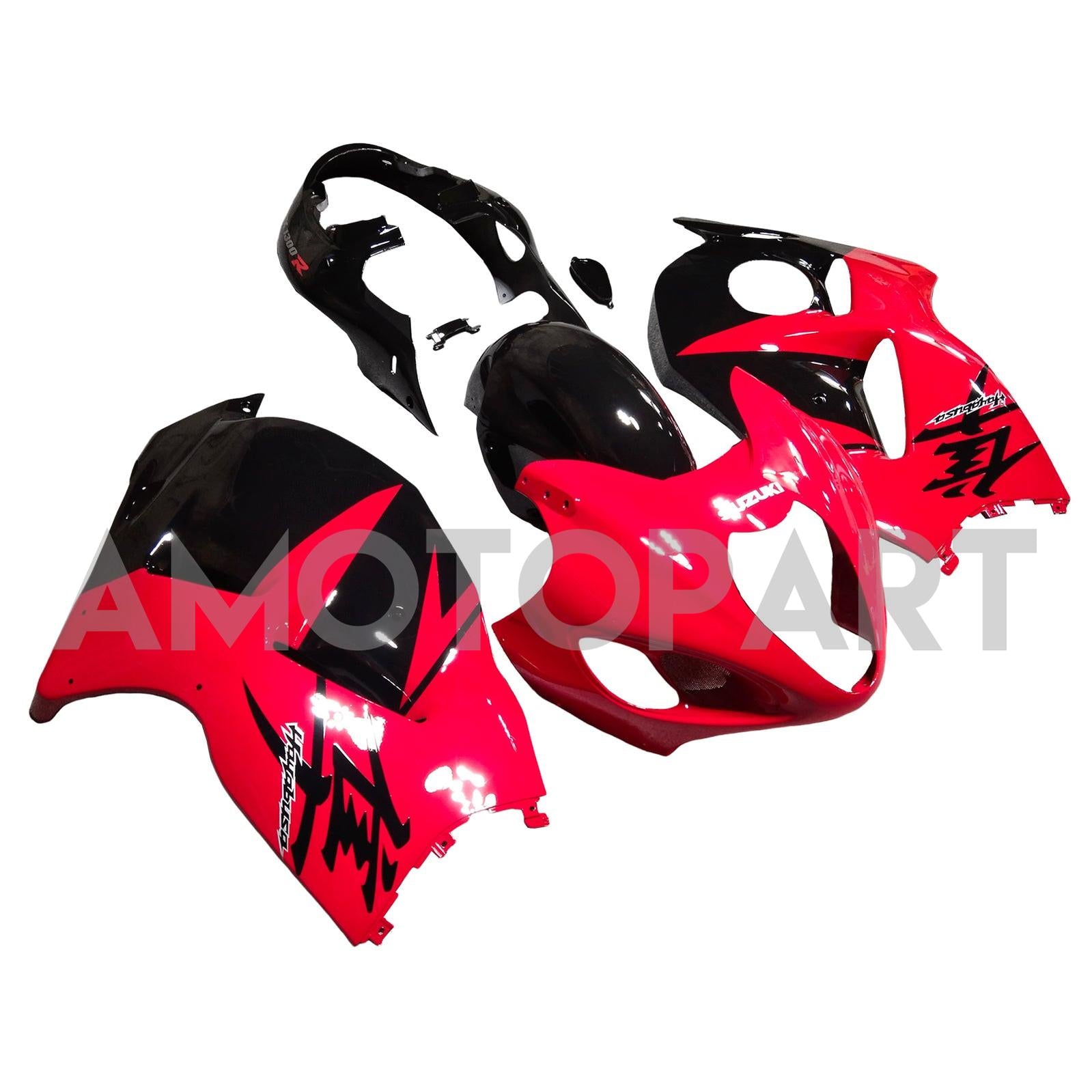 Amotopart 1999-2007 Suzuki Hayabusa GSX1300R Gloss Red&Black Style1 Fairing Kit