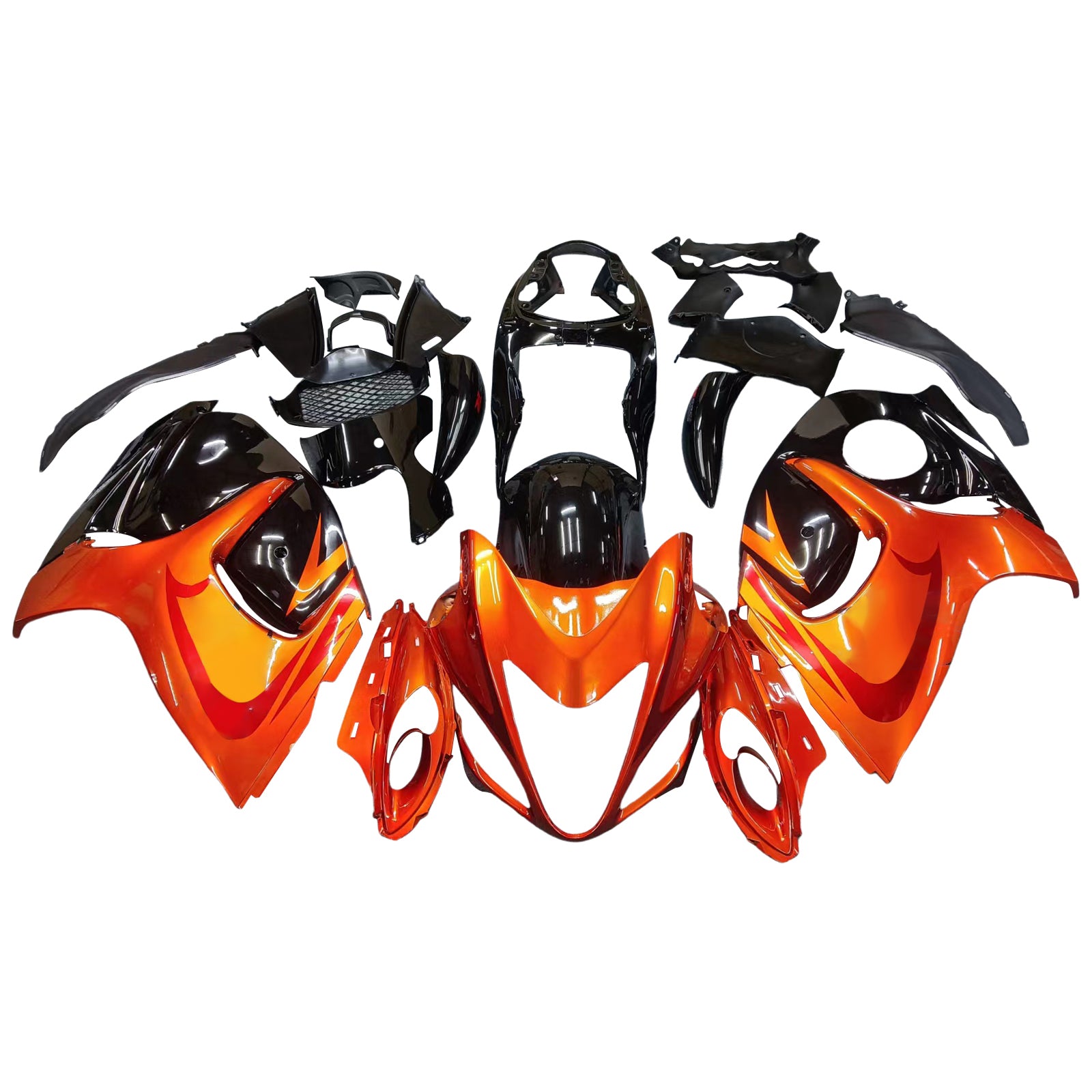 Amotopart 2008-2020 Suzuki Hayabusa GSX1300R GLOSS ORANGE & BLACK FAILING KIT