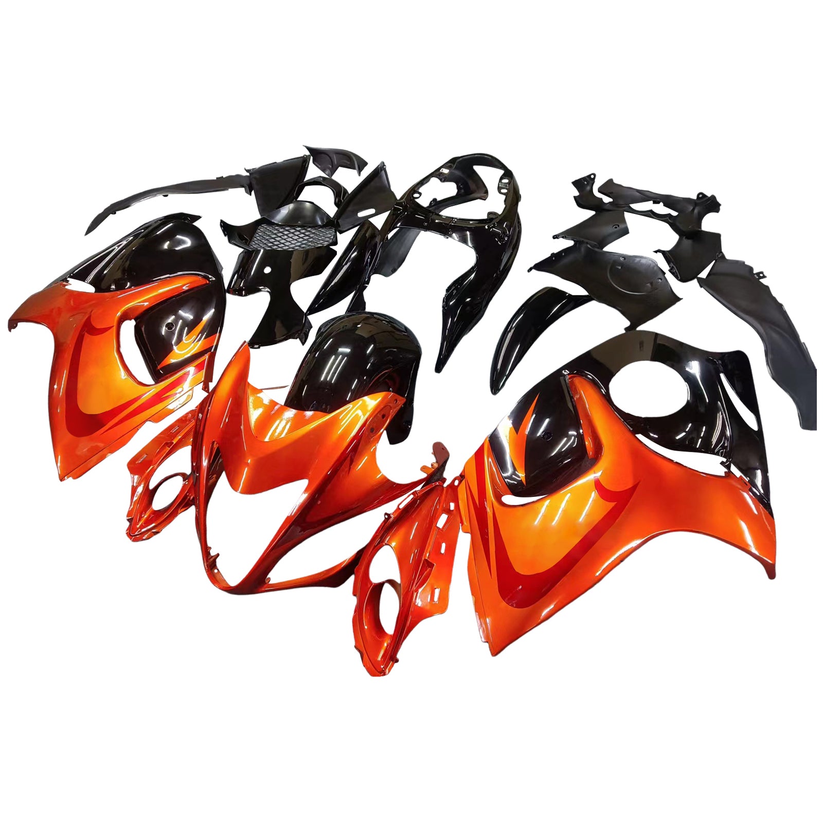 Amotopart 2008-2020 Suzuki Hayabusa GSX1300R GLOSS ORANGE & BLACK FAILING KIT
