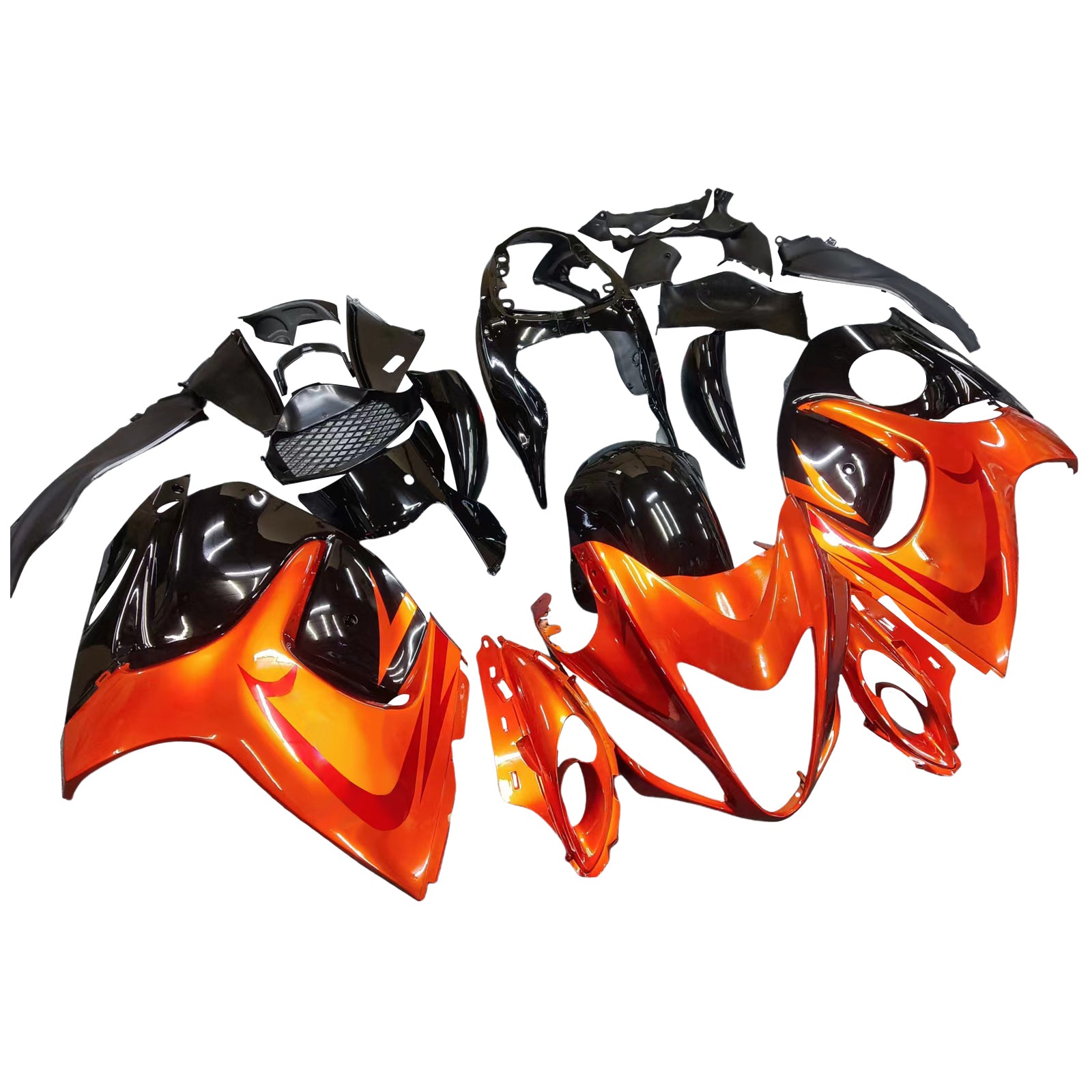 Amotopart 2008-2020 Suzuki Hayabusa GSX1300R GLOSS ORANGE & BLACK FAILING KIT