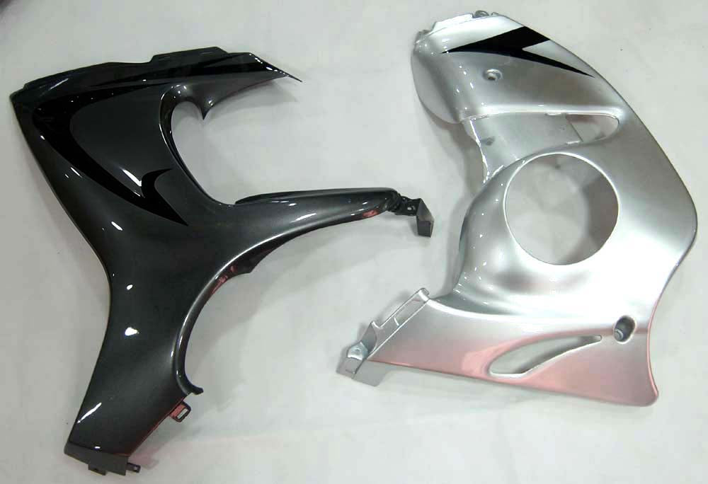 Amotopart Suzuki Hayabusa GSX1300R Gris 2008-2020&Kit de carénage argenté