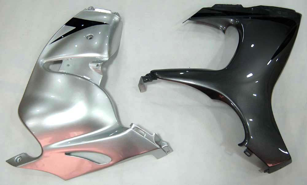 Amotopart Suzuki Hayabusa GSX1300R Gris 2008-2020&Kit de carénage argenté
