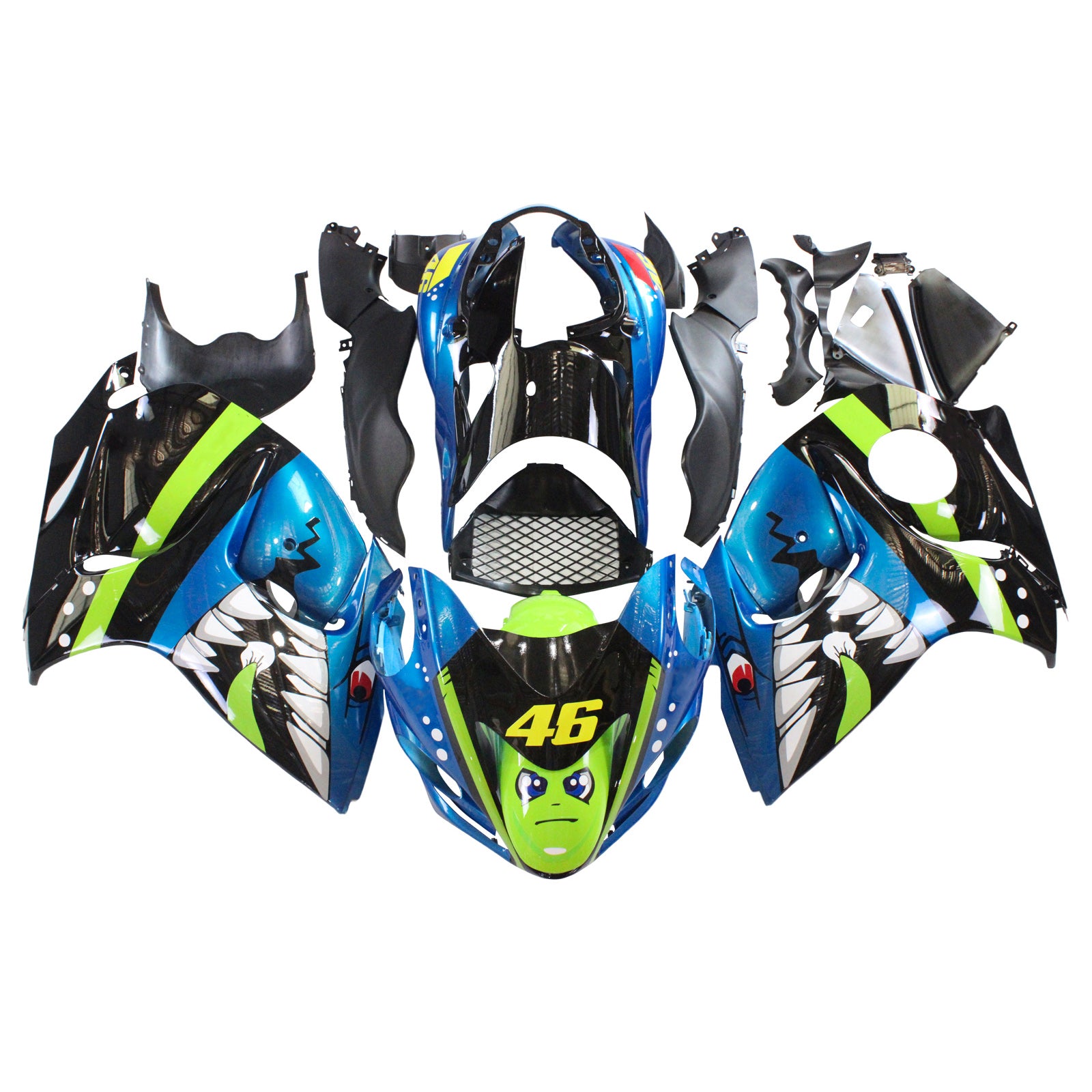 Amotopart 2008-2020 Suzuki Hayabusa GSX1300R Fairing Blue&Green Kit