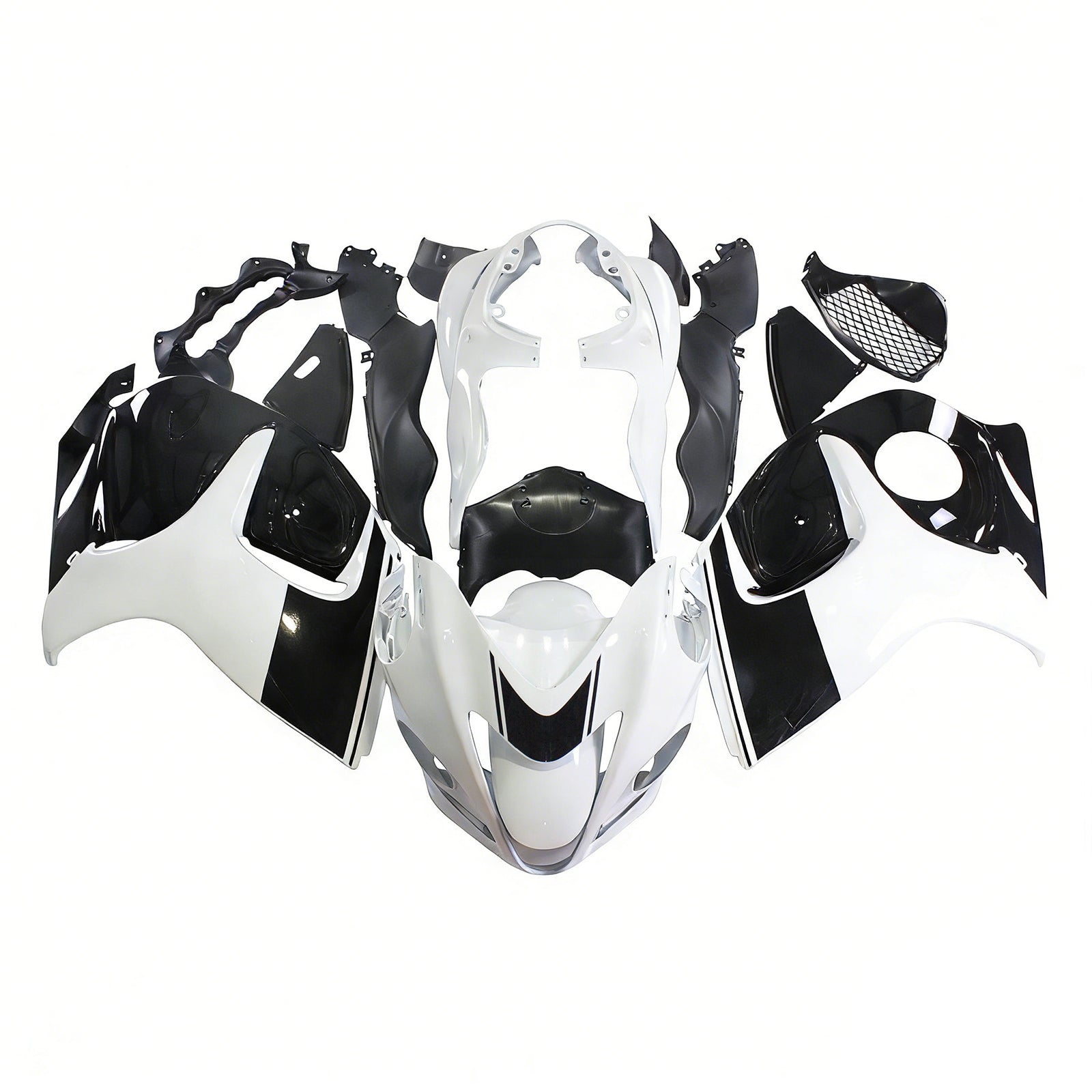 Amotopart 2008-2020 Suzuki Hayabusa GSX1300R Fairing White & Black Kit