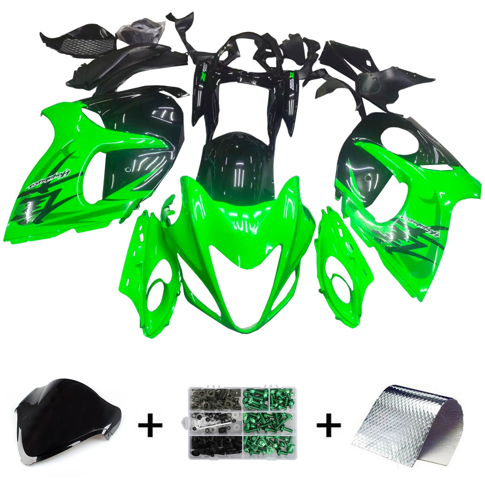 AMOTOPT 2008-2020 GSX1300R HAYABUSA SUZUKI GREEN & BLACK Fairing Kit