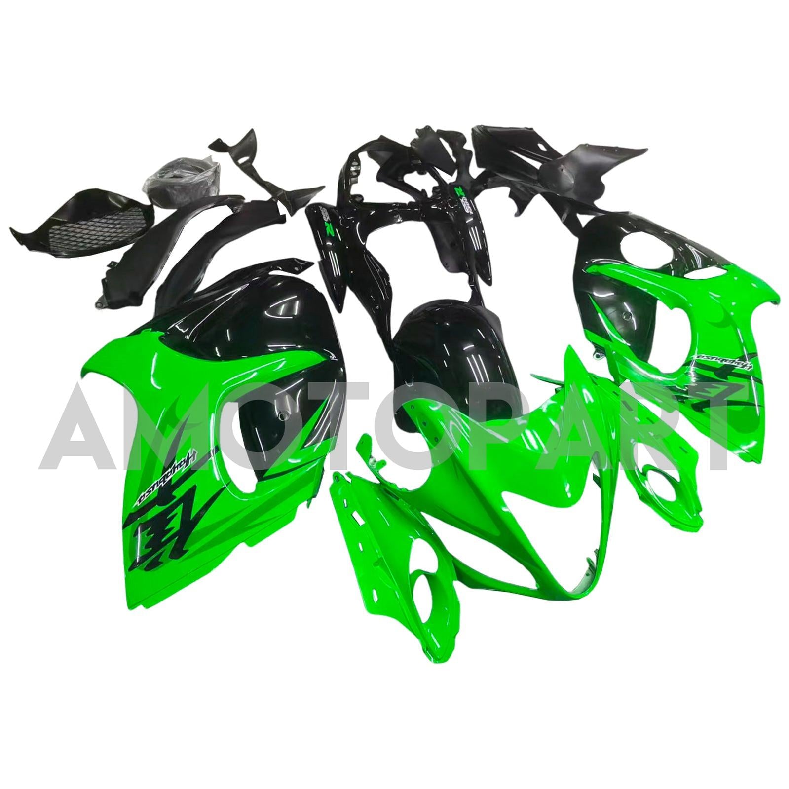 Amotopart 2008-2020 GSX1300R Hayabusa Suzuki Green&Black Fairing Kit