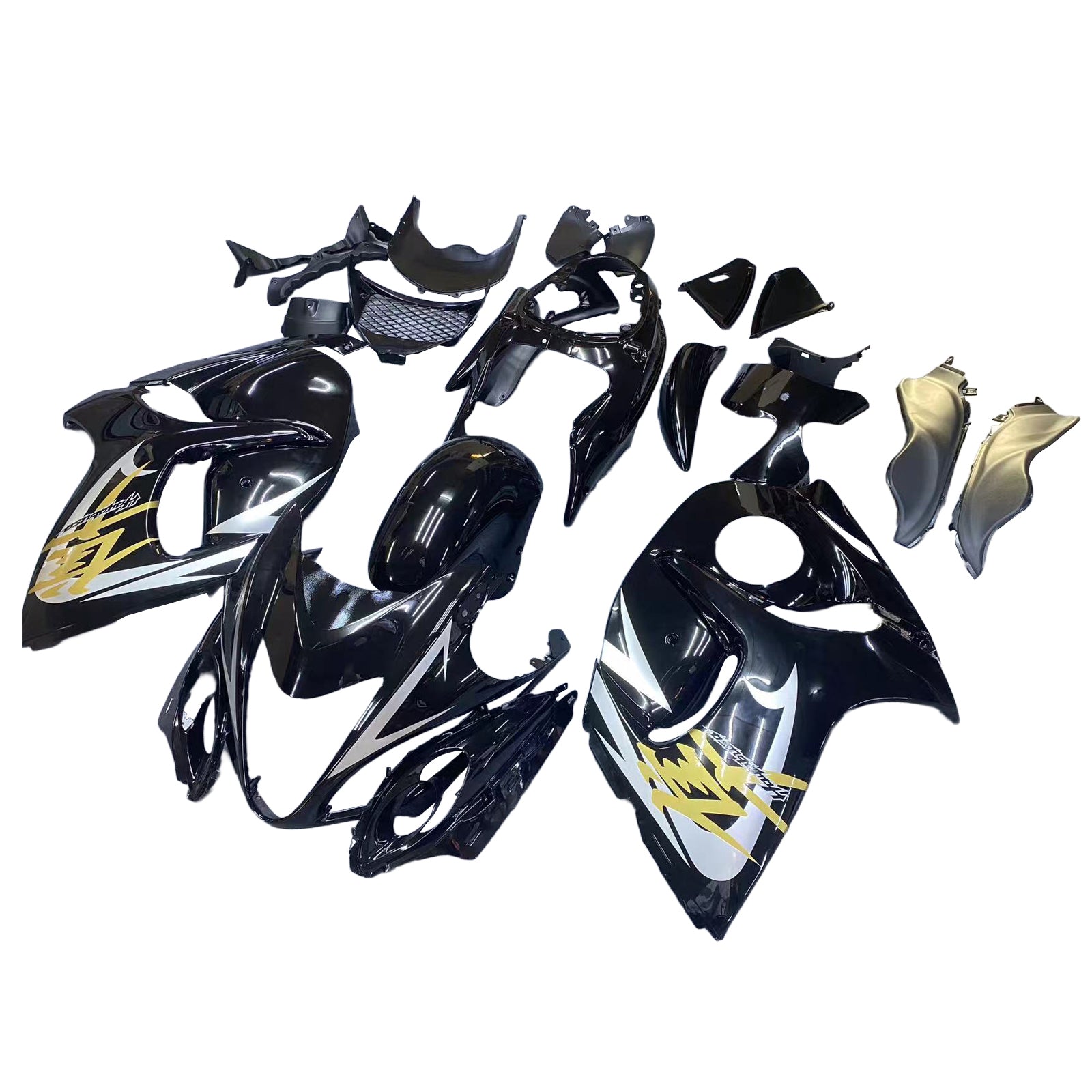 Amotopart 2008–2020 GSX1300R Hayabusa Suzuki Schwarz-Weiß-Verkleidungsset