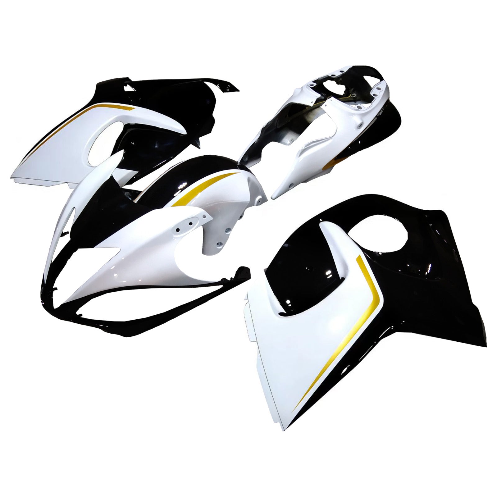 Amotopart 2008–2020 GSX1300R Hayabusa Suzuki weißes Verkleidungsset