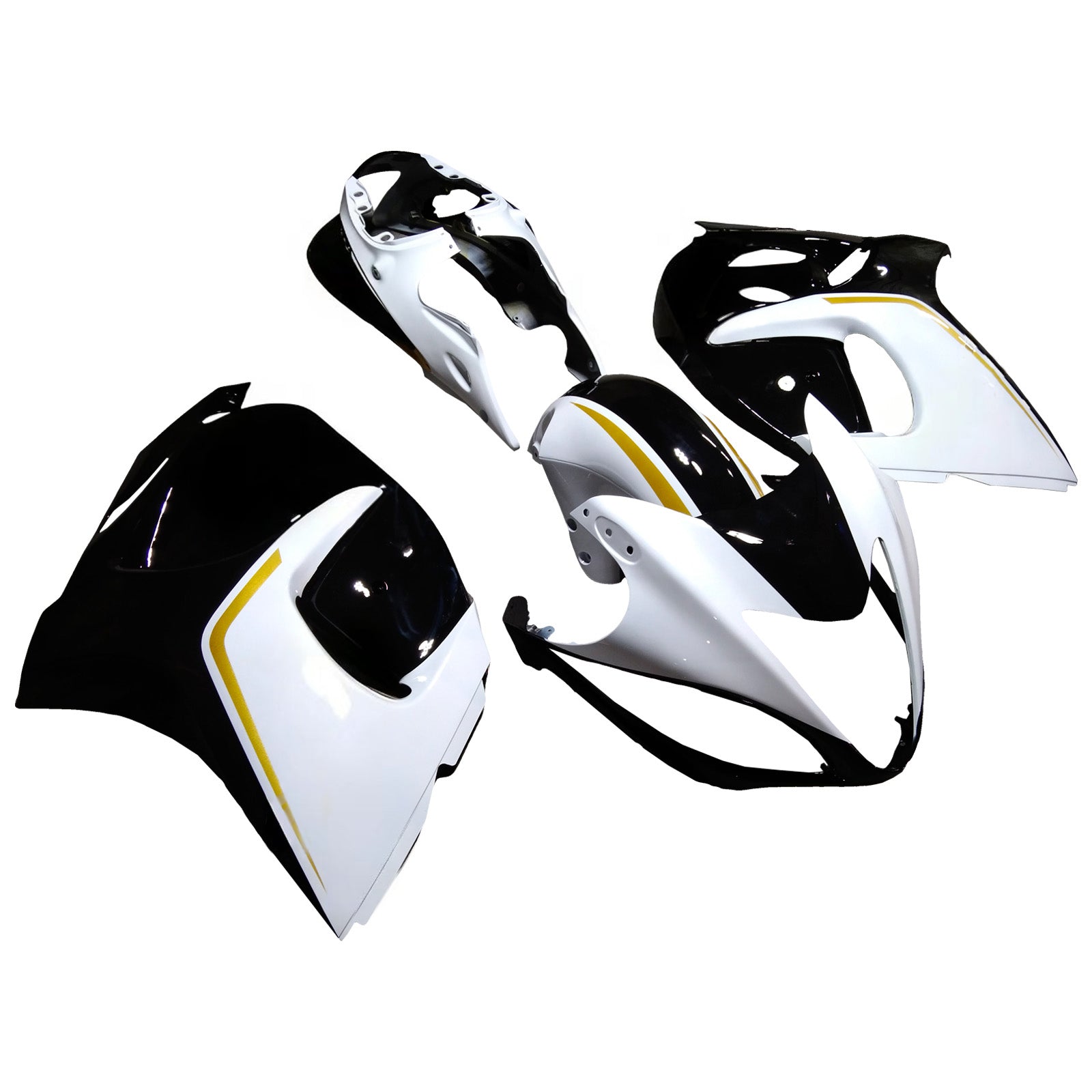 Amotopart 2008–2020 GSX1300R Hayabusa Suzuki weißes Verkleidungsset