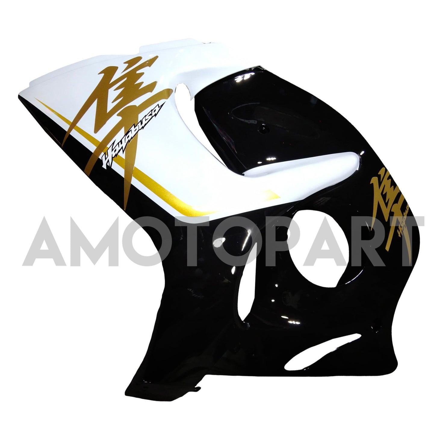 Amotopart 2008-2020 GSX1300R Hayabusa Suzuki White with Gold Logo Fairing Kit