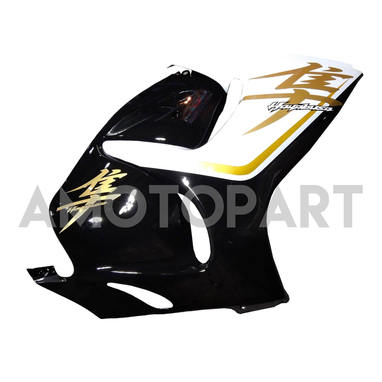 Amotopart 2008-2020 GSX1300R Hayabusa Suzuki White with Gold Logo Fairing Kit