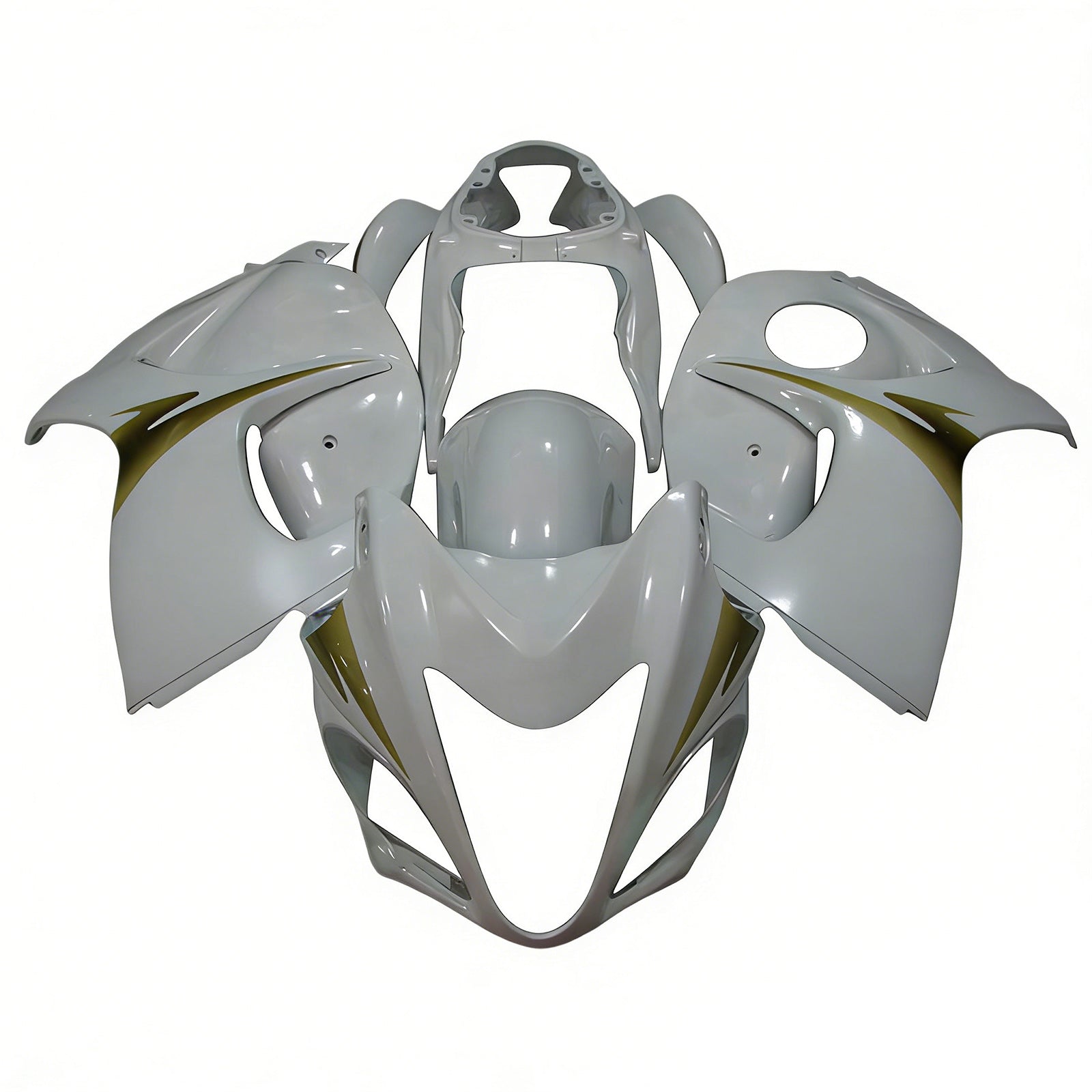 Amotopart 2008-2020 GSX1300R Hayabusa Suzuki White Fairing Kit
