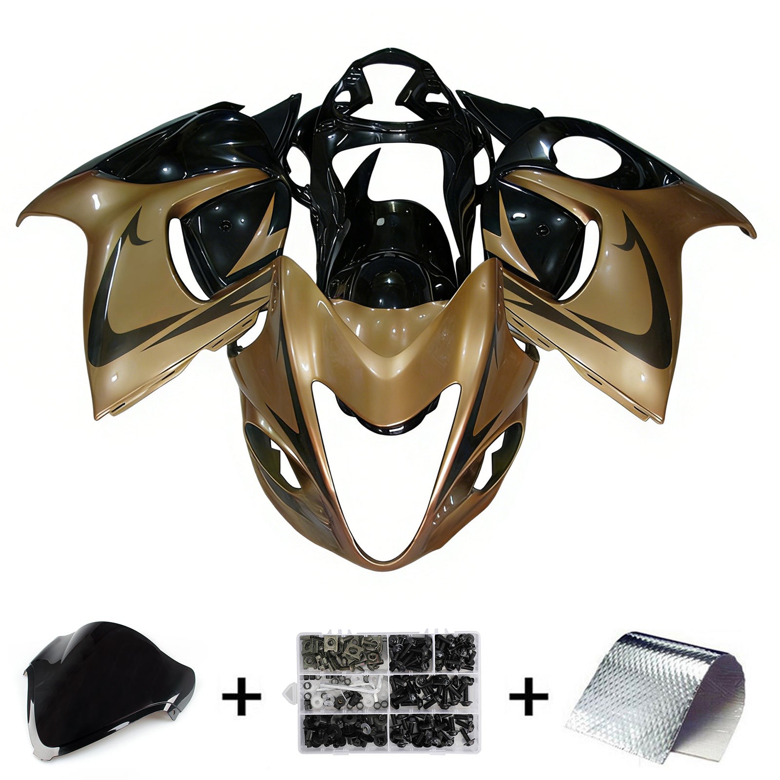Amotopart 2008-2020 GSX1300R Hayabusa Suzuki Kit carena lucida kaki e nera