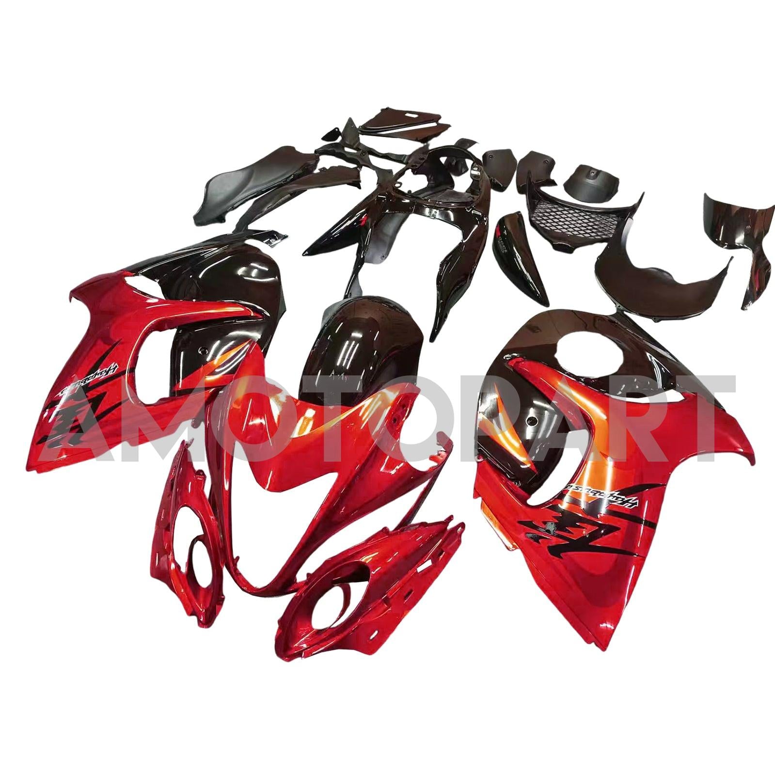 Amotopart 2008-2020 GSX1300R Hayabusa Suzuki Gloss Red&Black Fairing Kit