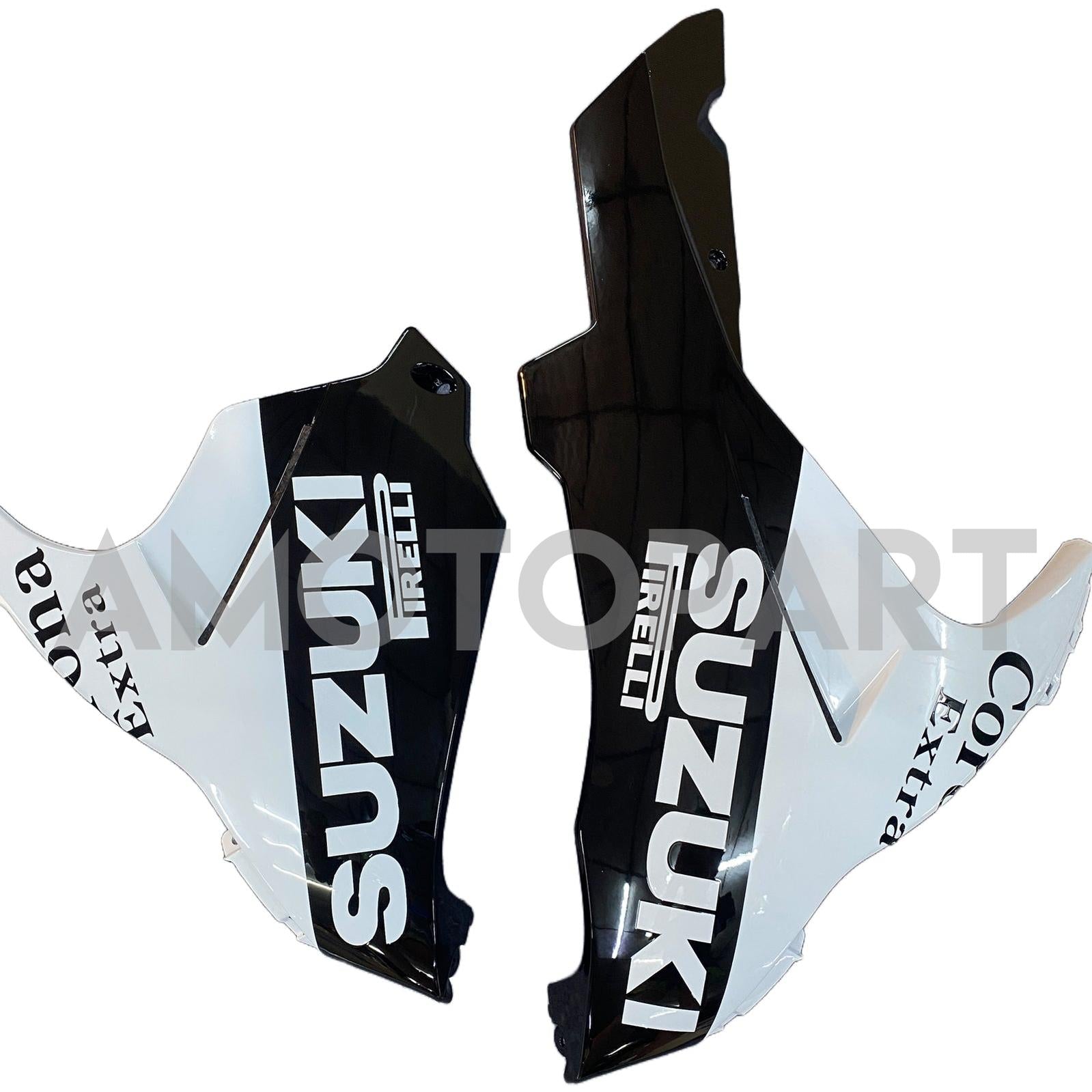 Amotopart 2011-2025 Suzuki GSXR 600/750 Kit de carénage noir blanc brillant