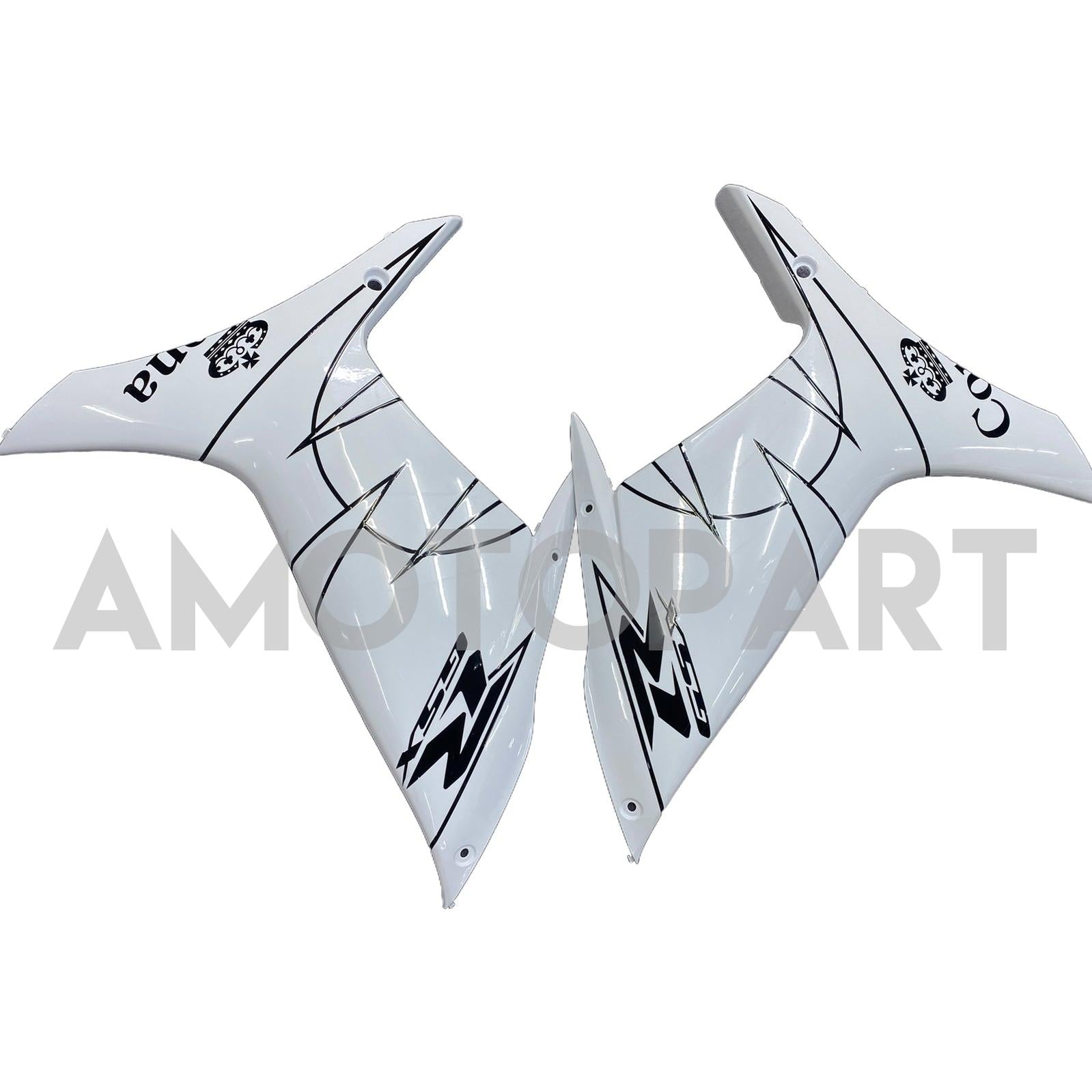 Amotopart 2011-2025 Suzuki GSXR 600/750 Kit de carénage noir blanc brillant