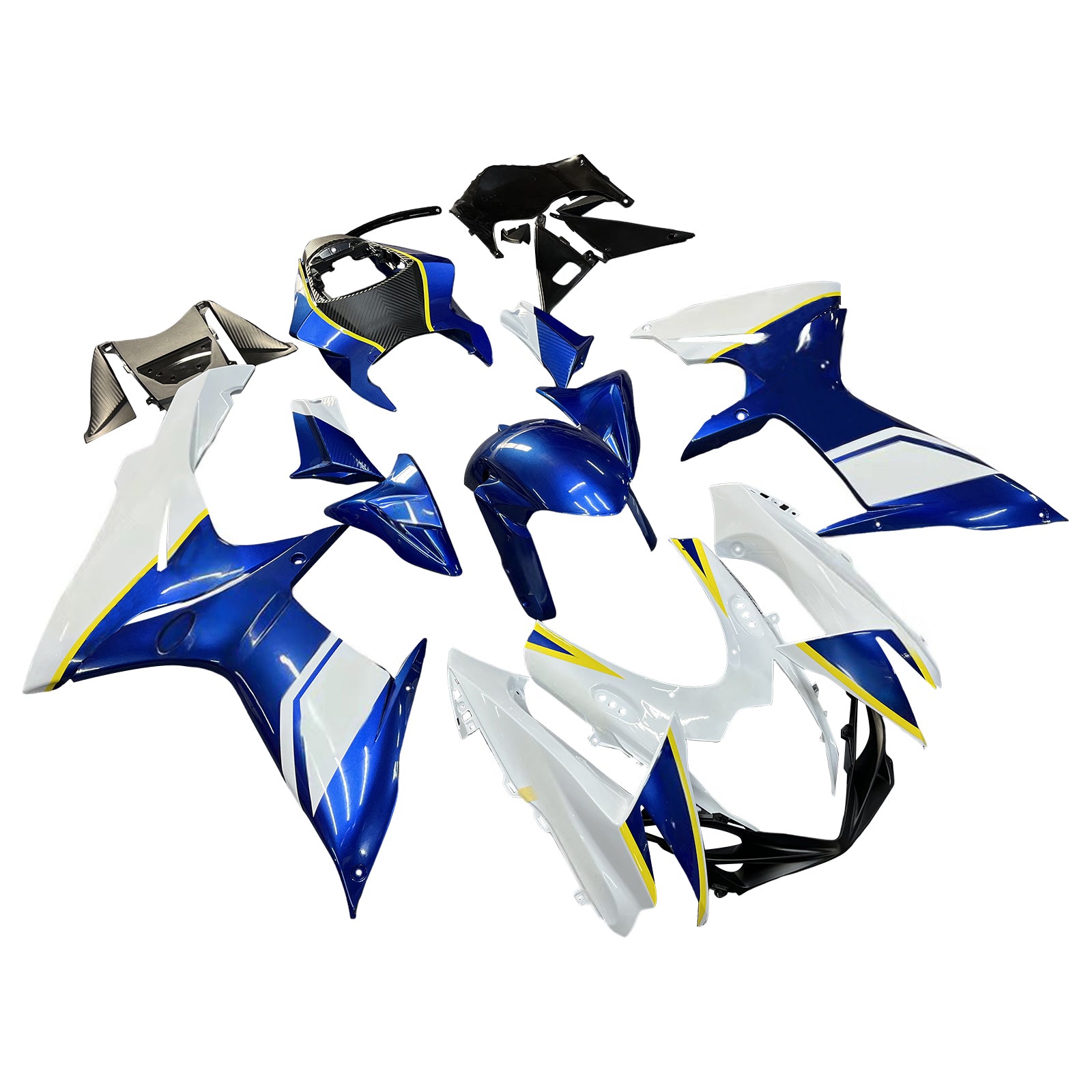 Amotopart 2011-2025 GSXR 600/750 Suzuki Blue&White Fairing Kit
