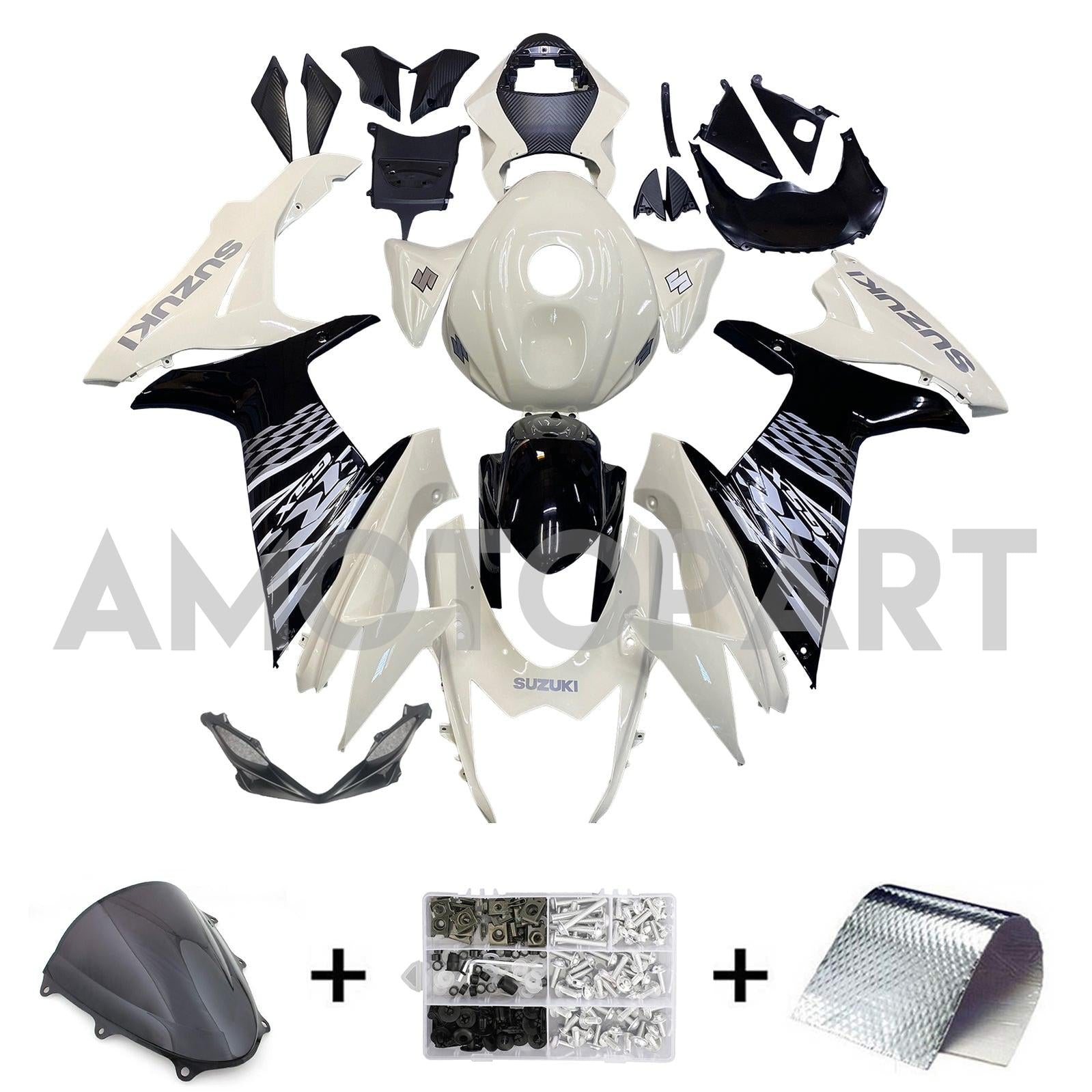 Amotopart Suzuki 2011-2025 GSXR 600/750 White Fairing Kit